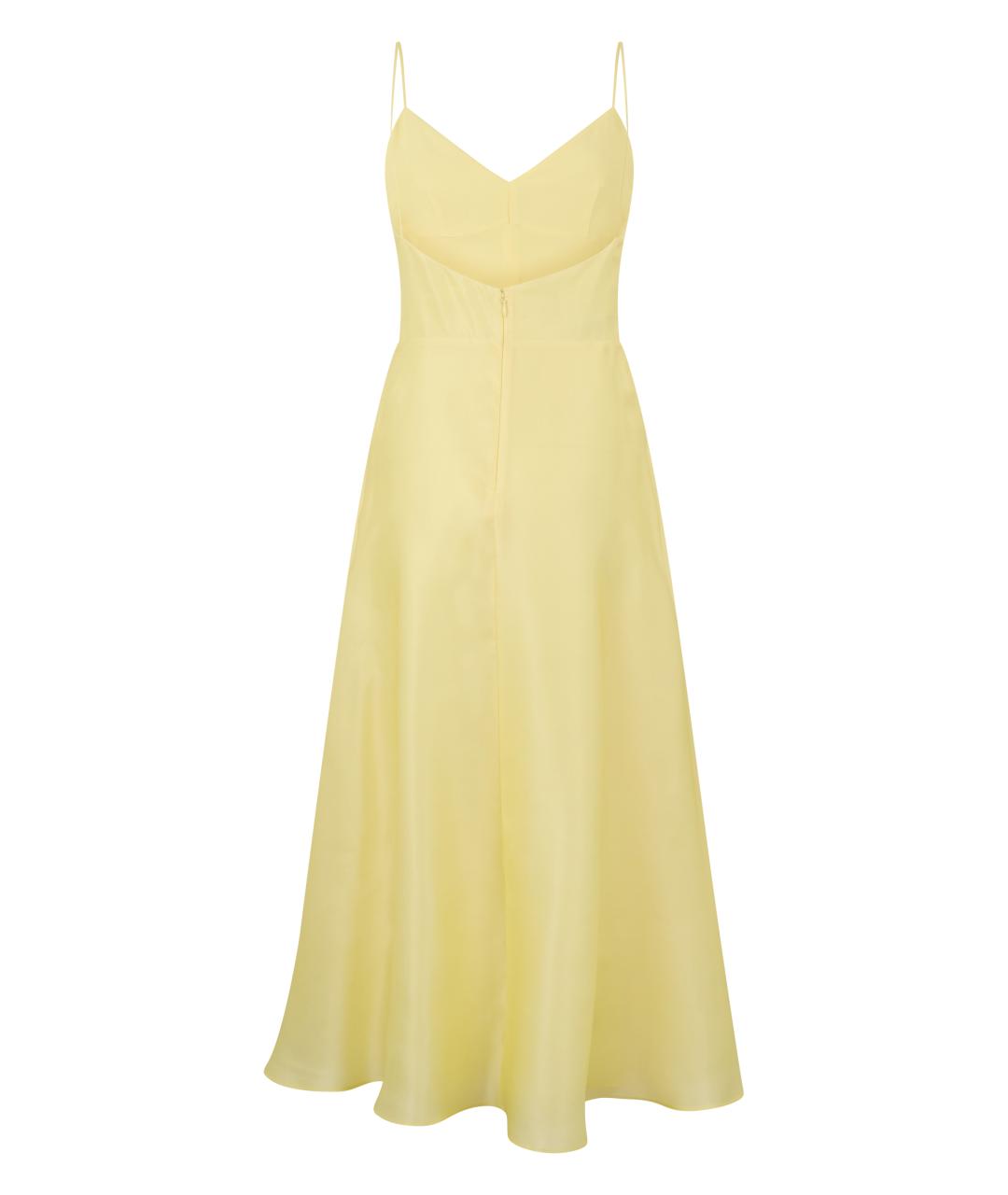 ALBERTA FERRETTI Желтое шелковое платье, фото 2