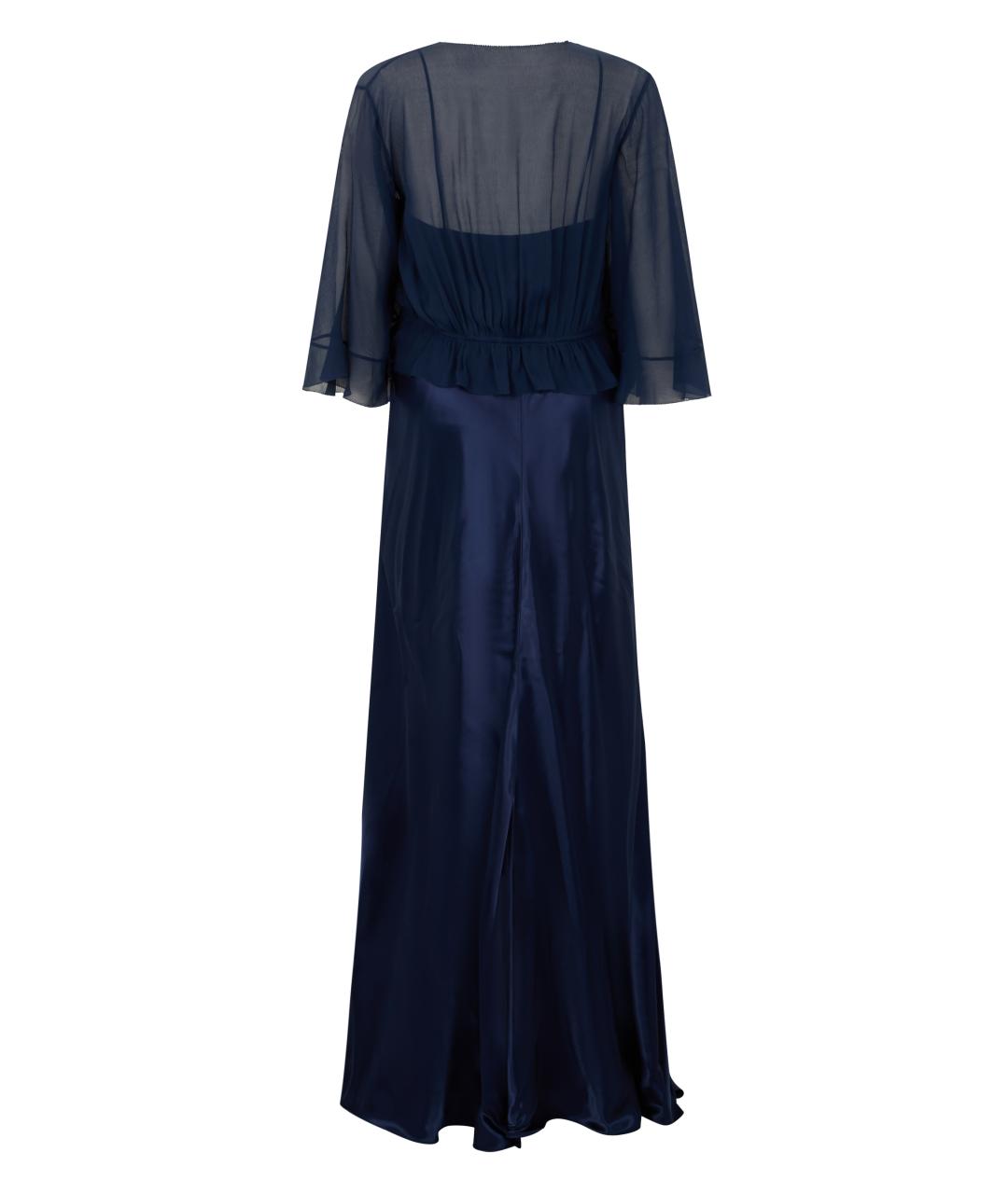 ALBERTA FERRETTI Синее вискозное платье, фото 2