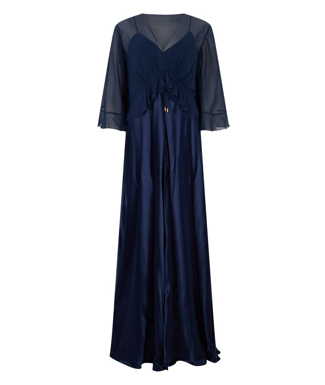 ALBERTA FERRETTI Синее вискозное платье, фото 1