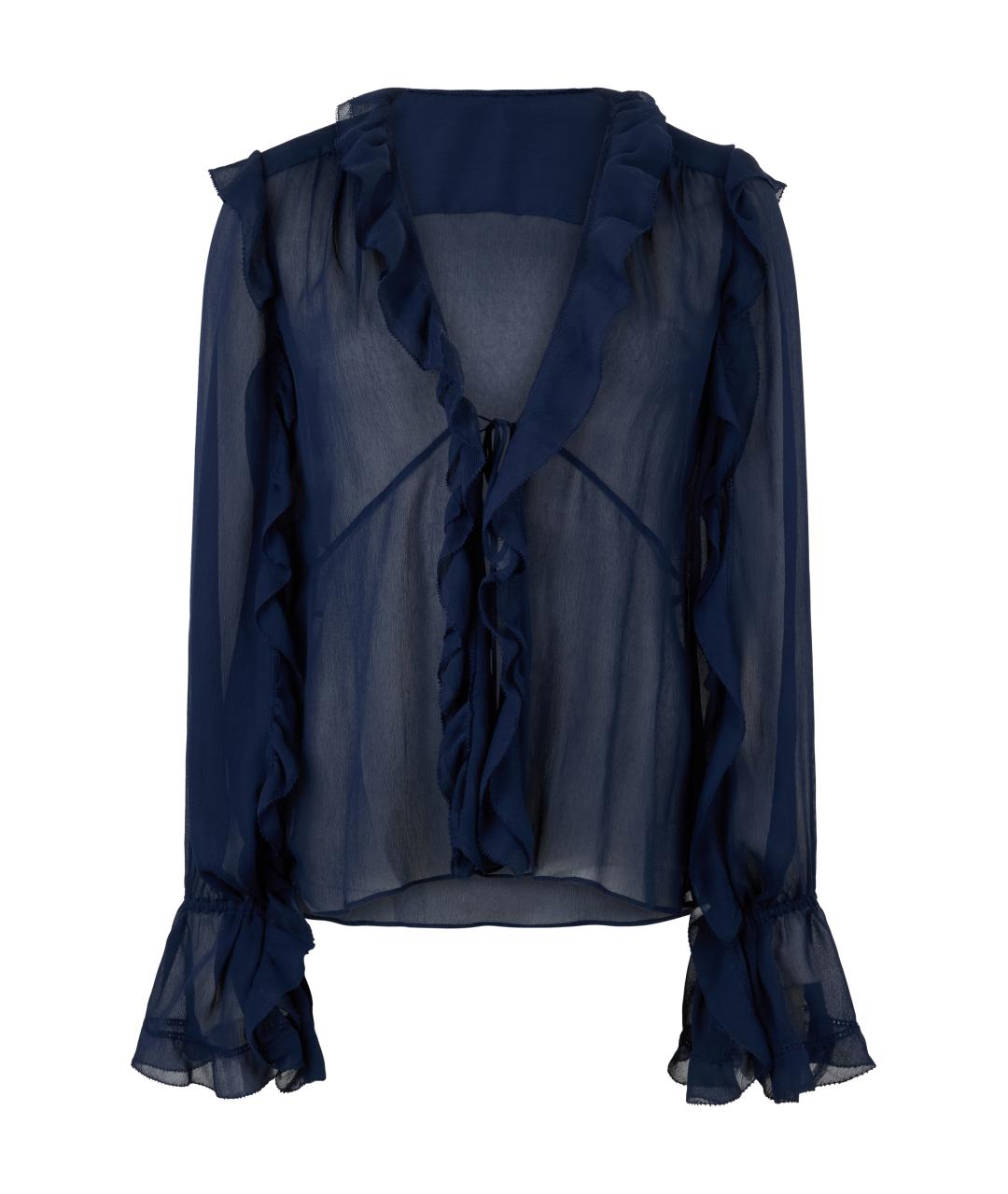 ALBERTA FERRETTI Синяя ацетатная блузы, фото 1