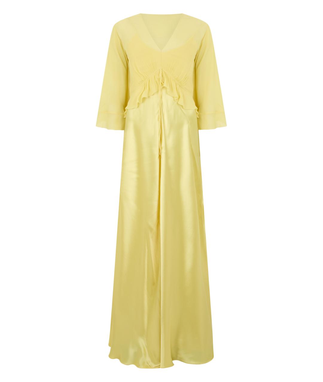 ALBERTA FERRETTI Желтое вискозное платье, фото 1