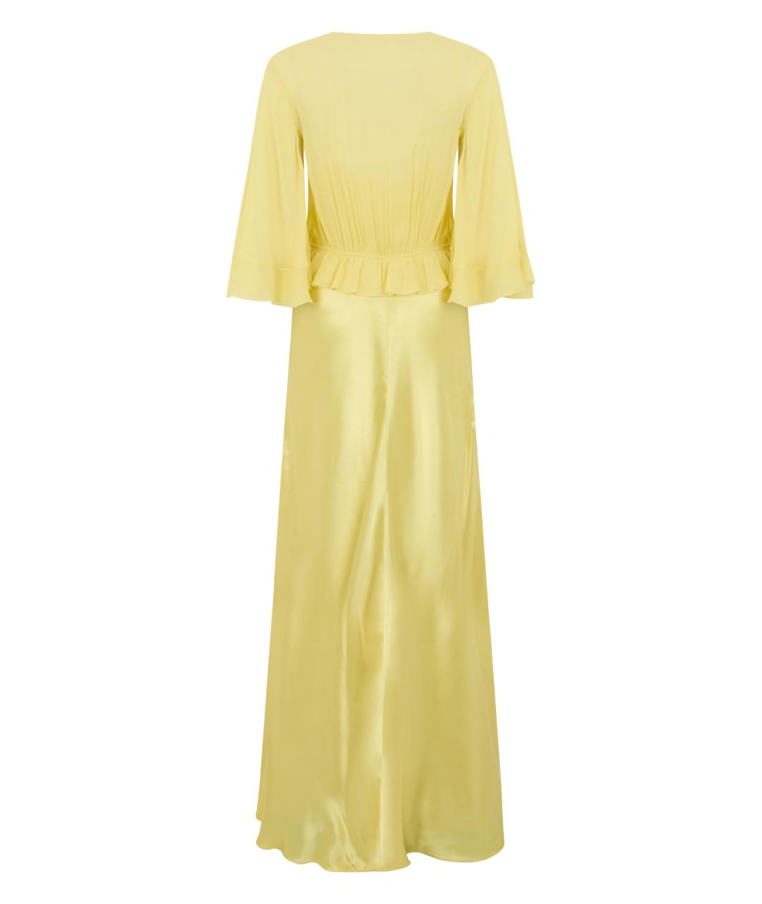 ALBERTA FERRETTI Желтое вискозное платье, фото 2