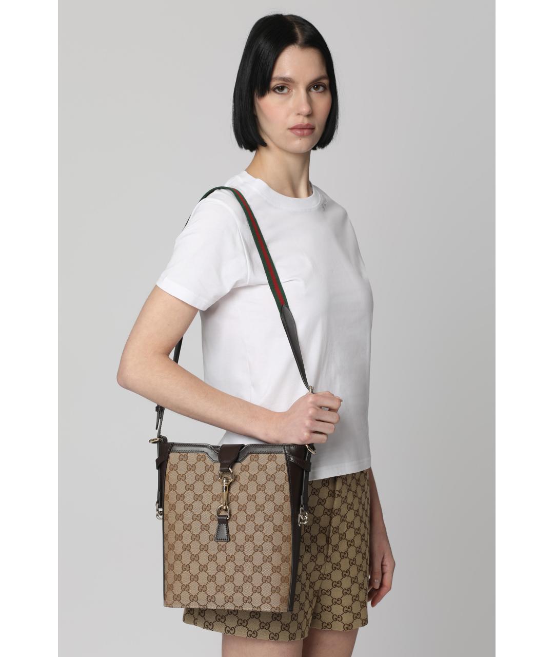 GUCCI Бежевая синтетическая сумка через плечо, фото 5