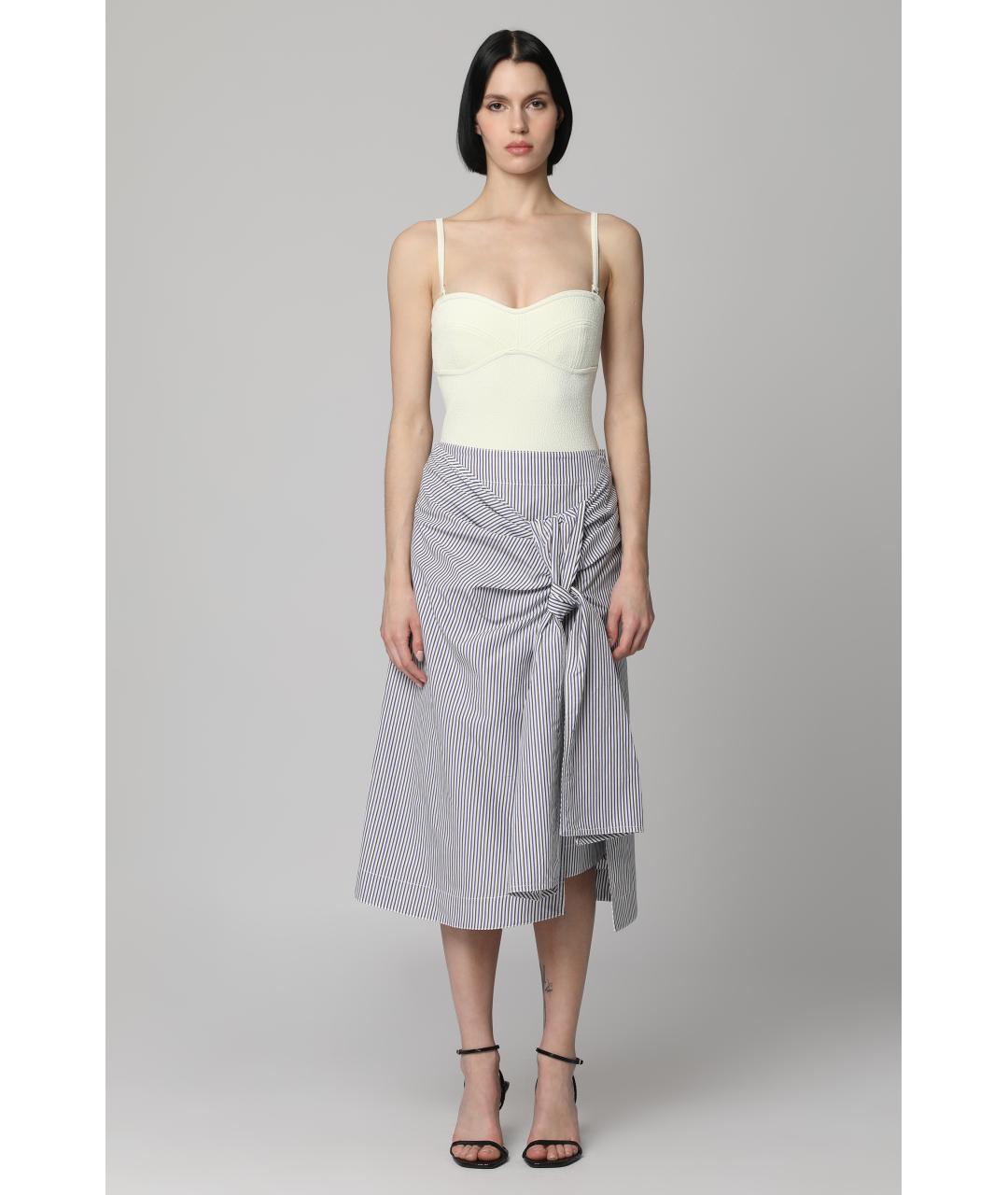 BOTTEGA VENETA Мульти хлопковая юбка миди, фото 3