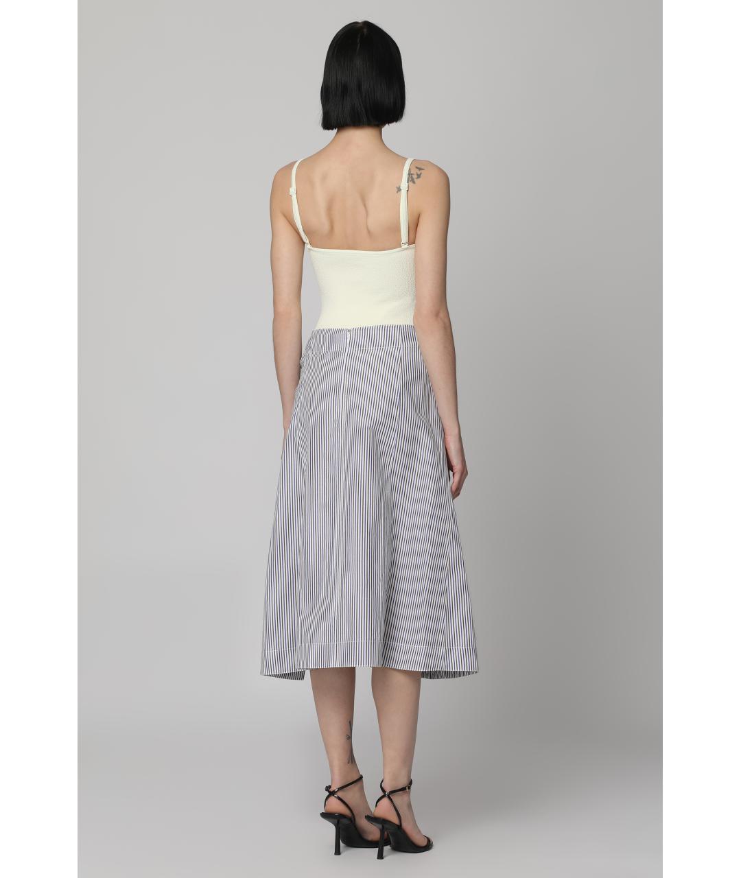 BOTTEGA VENETA Мульти хлопковая юбка миди, фото 4