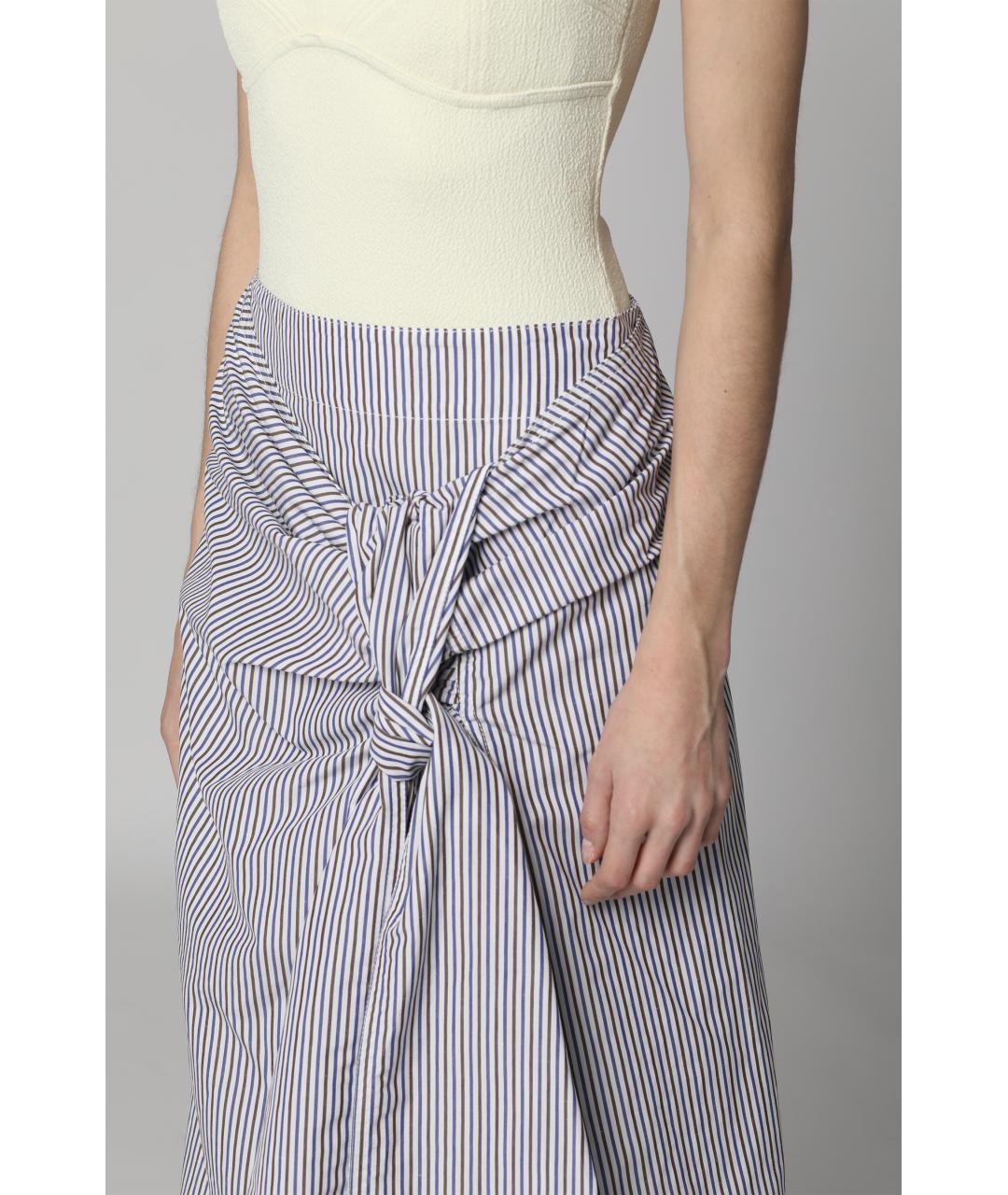 BOTTEGA VENETA Мульти хлопковая юбка миди, фото 5