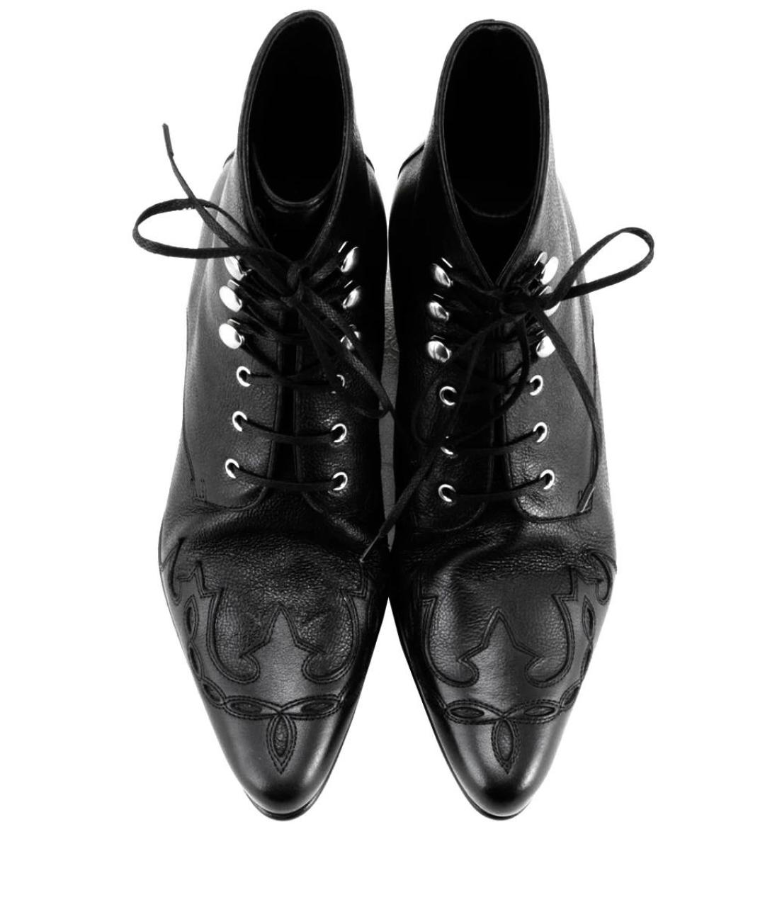 SAINT LAURENT Черные кожаные ботинки, фото 3