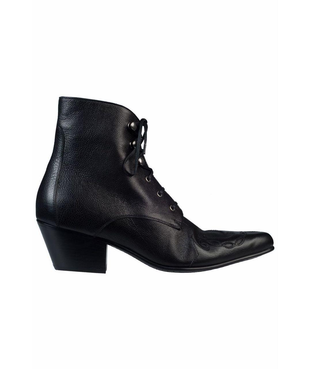 SAINT LAURENT Черные кожаные ботинки, фото 6