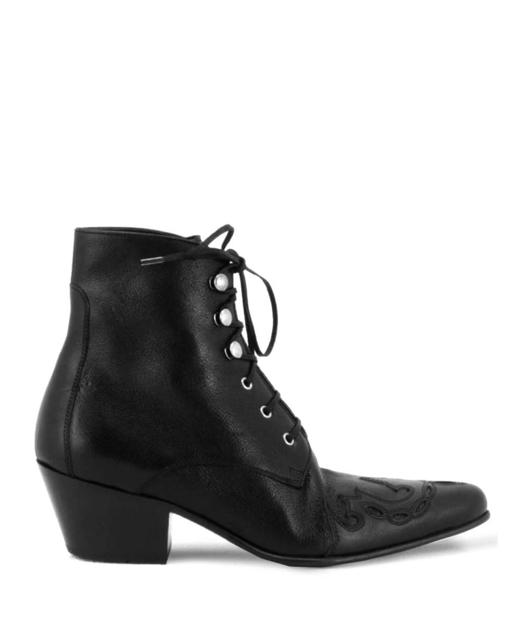 SAINT LAURENT Черные кожаные ботинки, фото 7