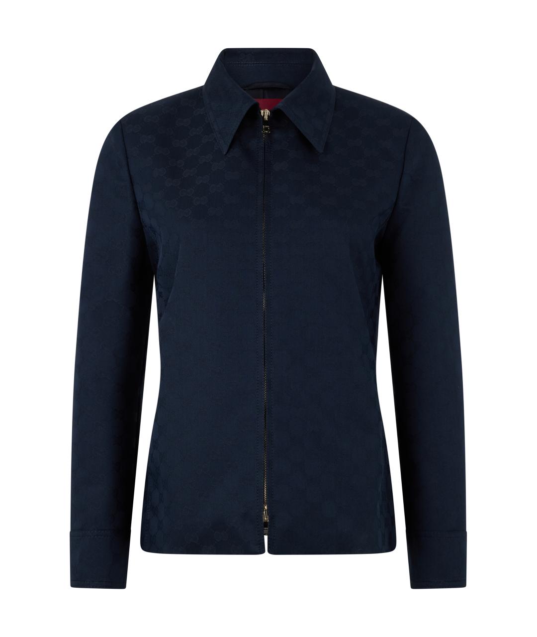 GUCCI Синяя полиэстеровая куртка, фото 1
