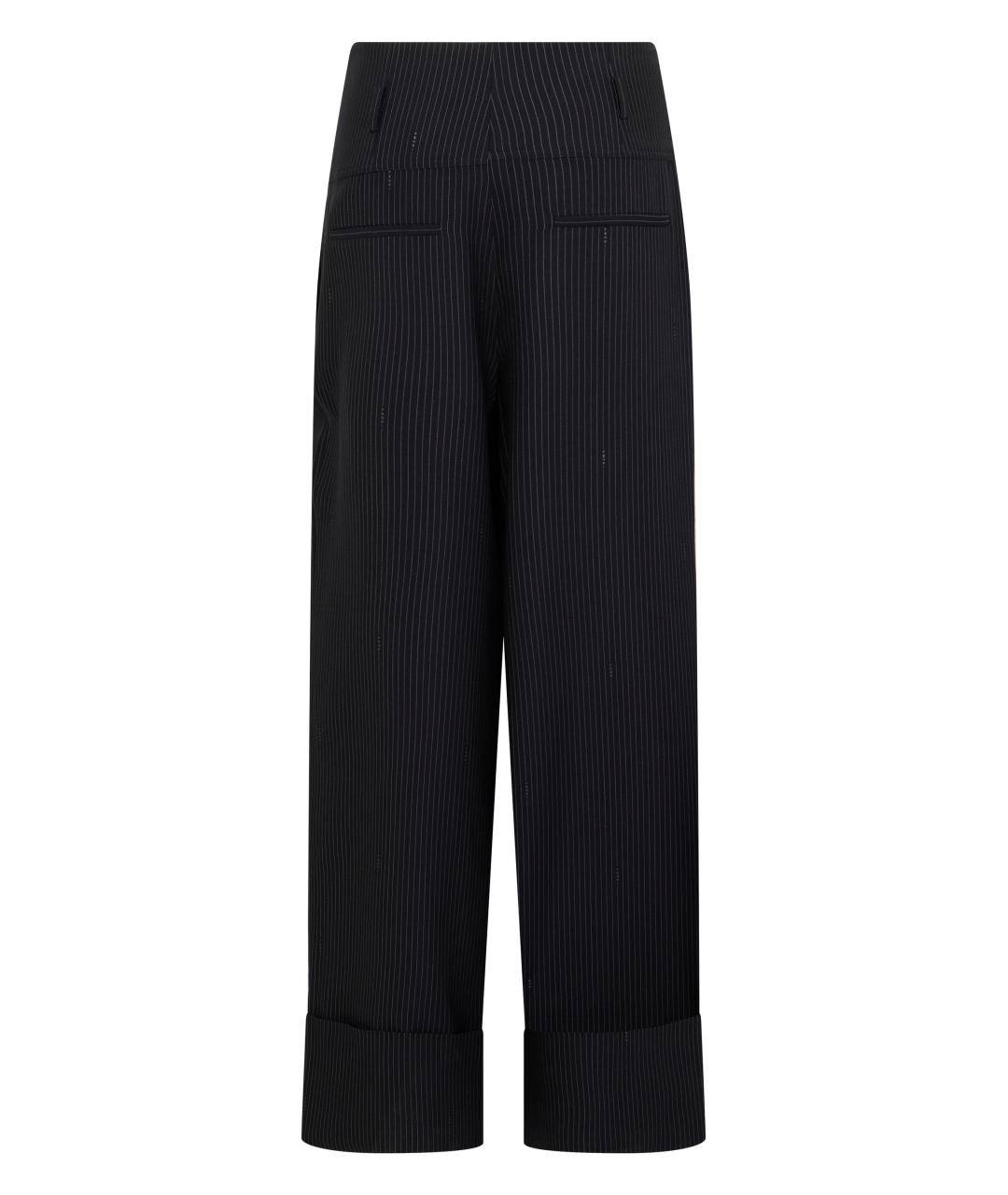 FENDI Черные шерстяные прямые брюки, фото 2