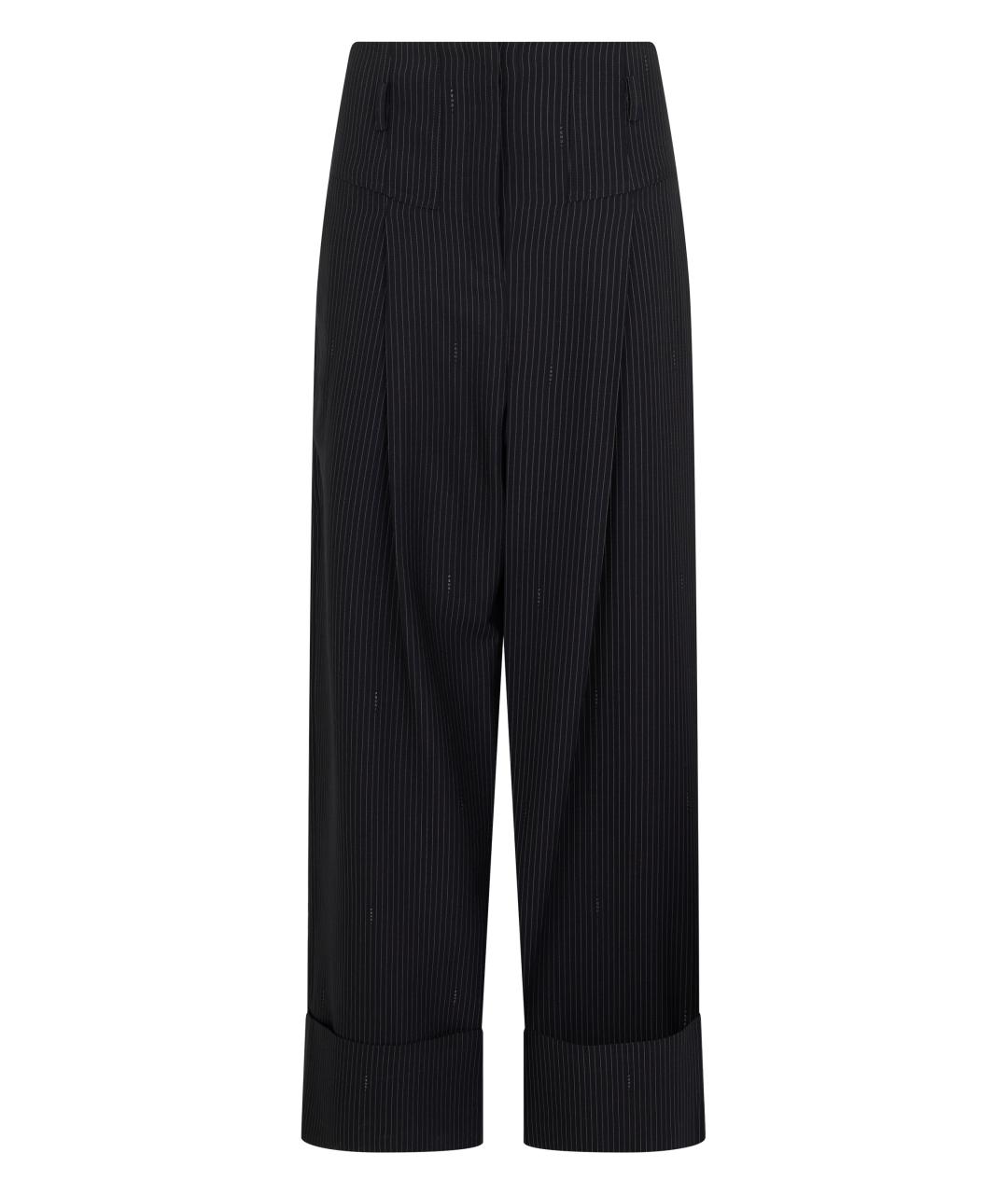 FENDI Черные шерстяные прямые брюки, фото 1
