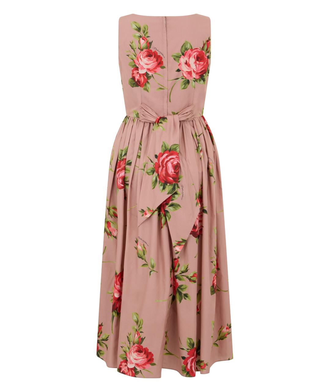 DOLCE&GABBANA Розовое хлопковое платье, фото 2