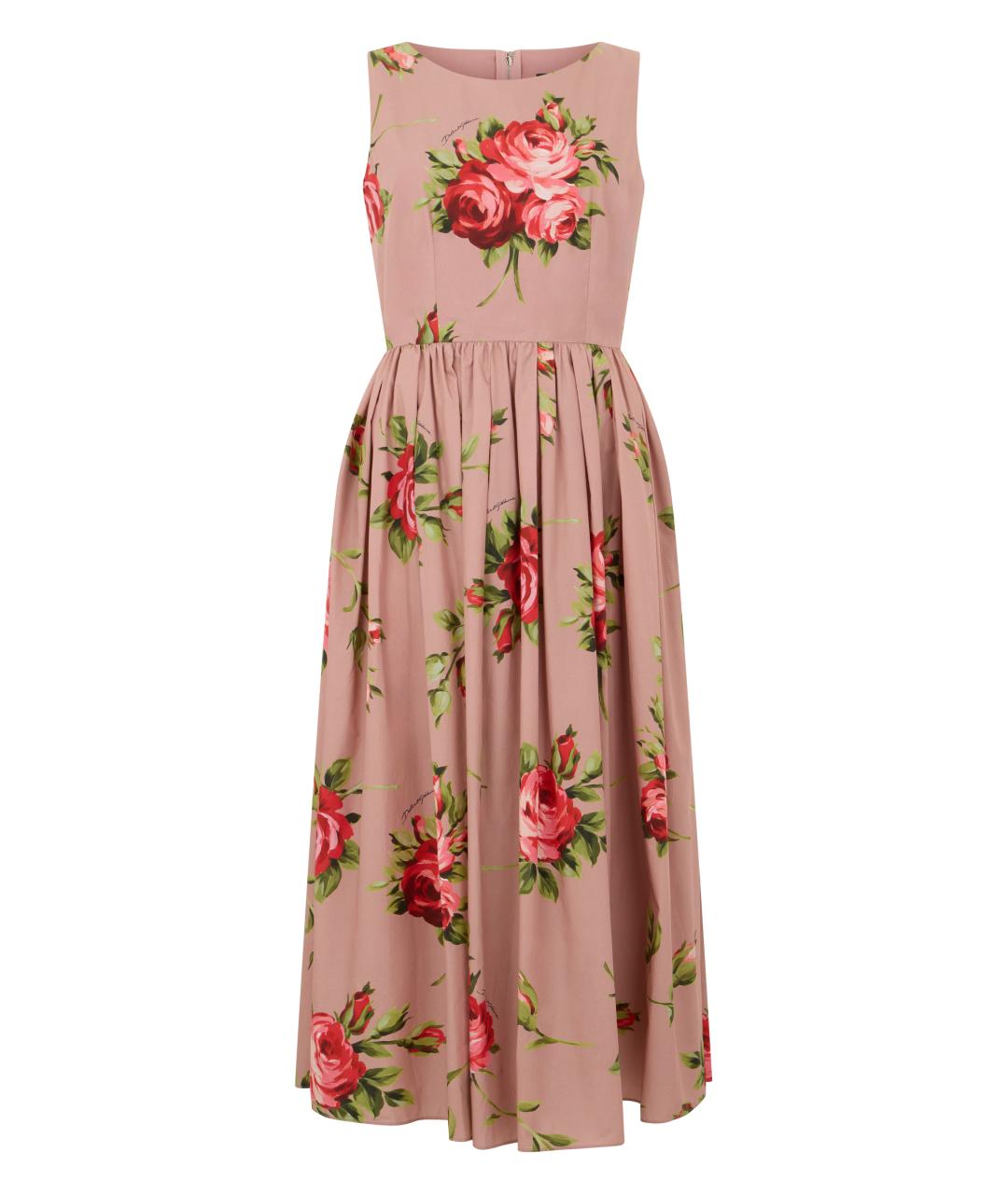 DOLCE&GABBANA Розовое хлопковое платье, фото 1