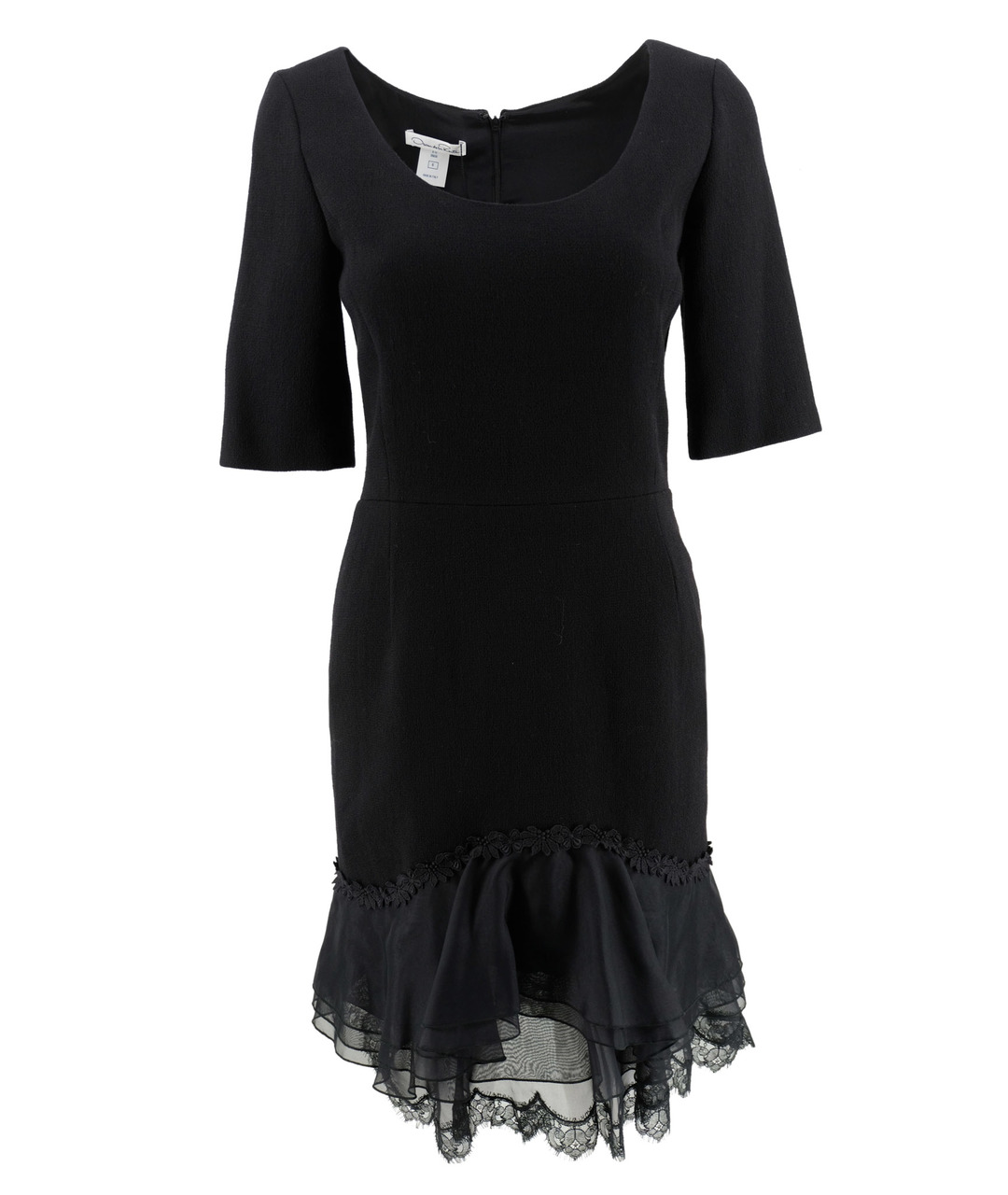OSCAR DE LA RENTA Черное шерстяное повседневное платье, фото 1