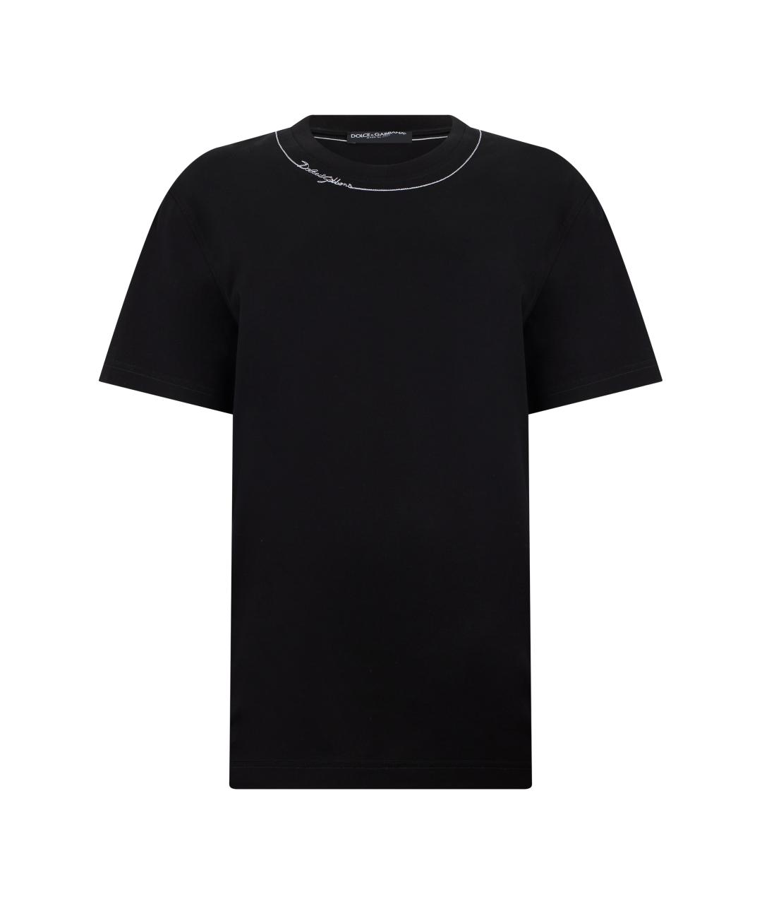 DOLCE&GABBANA Черная хлопковая футболка, фото 1