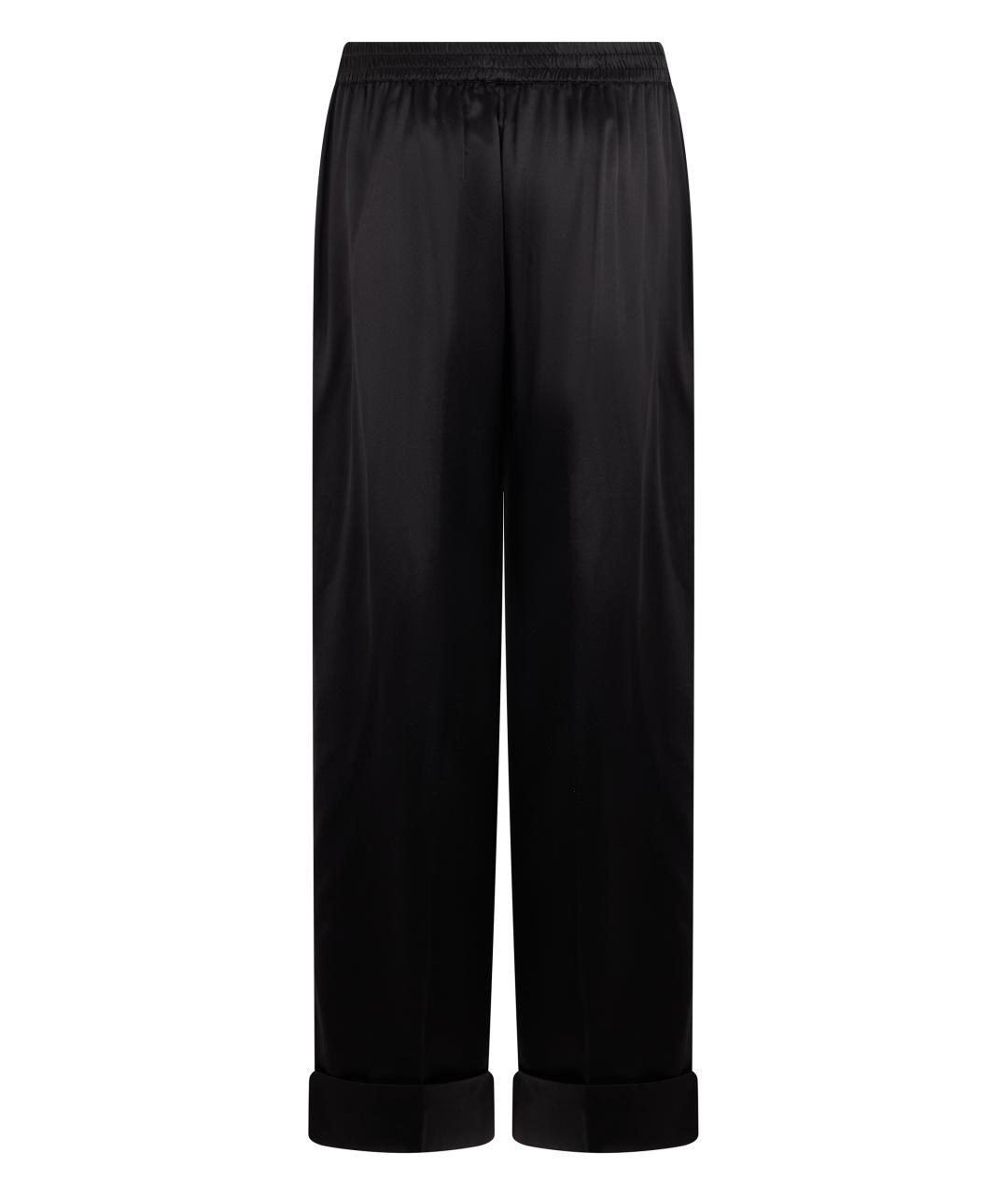 DOLCE&GABBANA Черные шелковые прямые брюки, фото 2
