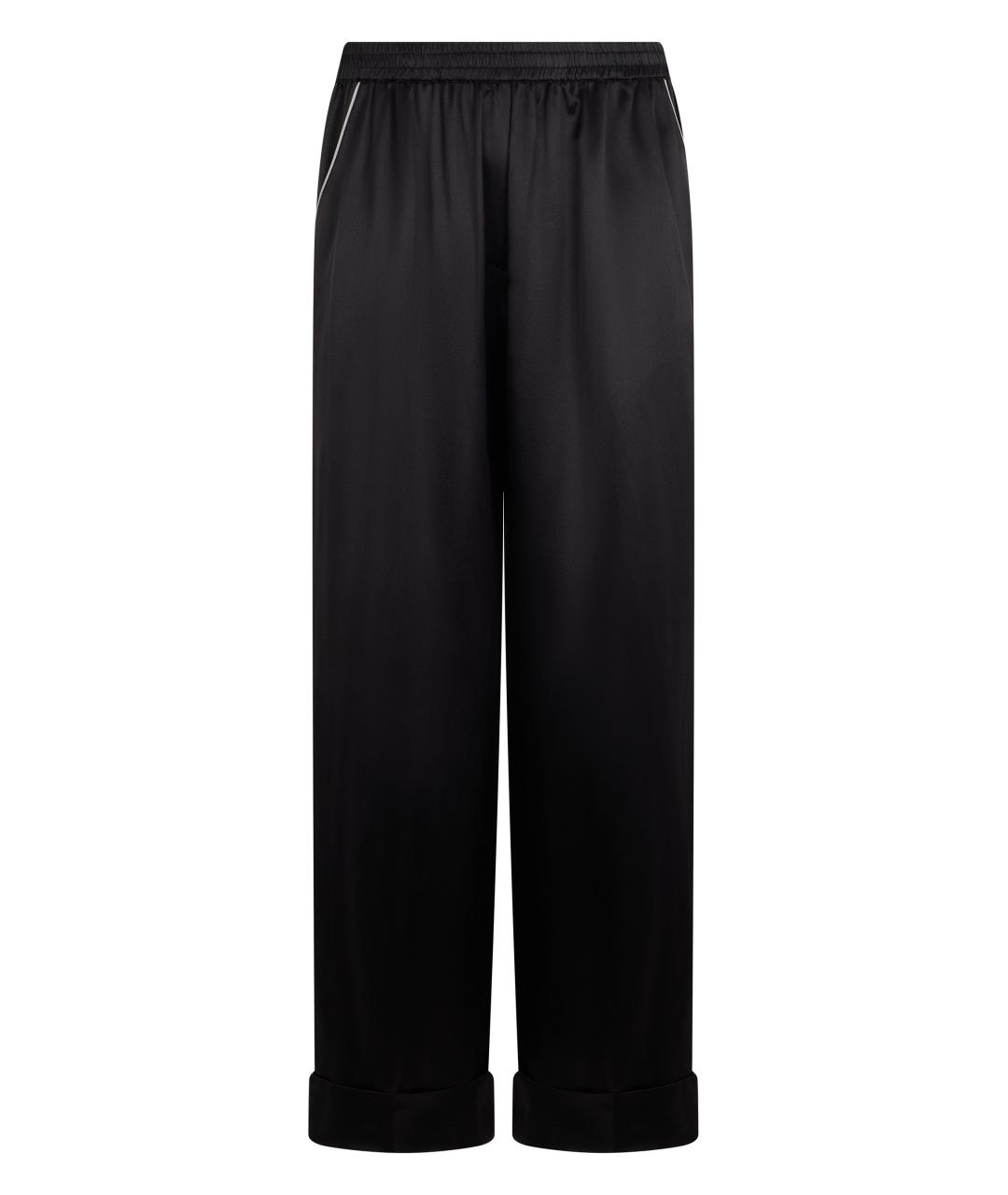 DOLCE&GABBANA Черные шелковые прямые брюки, фото 1