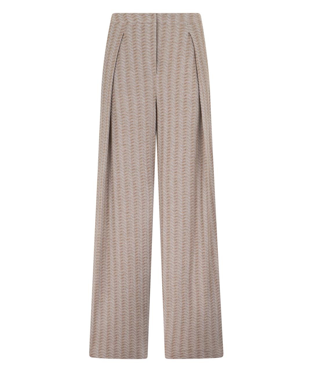 EMPORIO ARMANI Бежевые хлопковые прямые брюки, фото 1