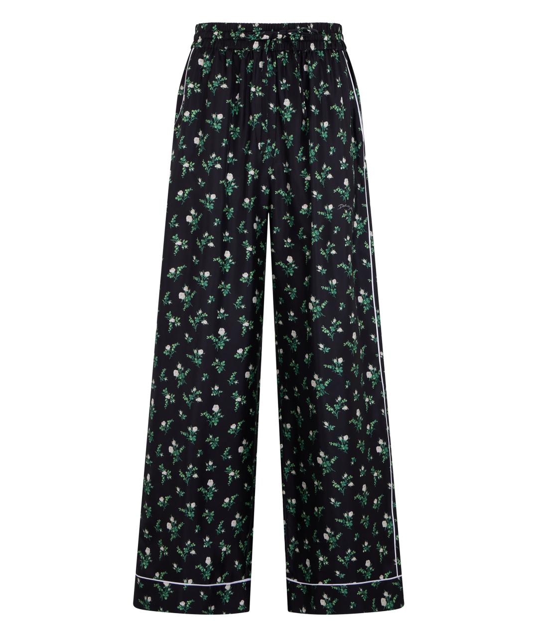 DOLCE&GABBANA Мульти шелковые прямые брюки, фото 1
