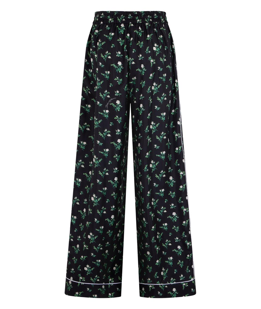 DOLCE&GABBANA Мульти шелковые прямые брюки, фото 2