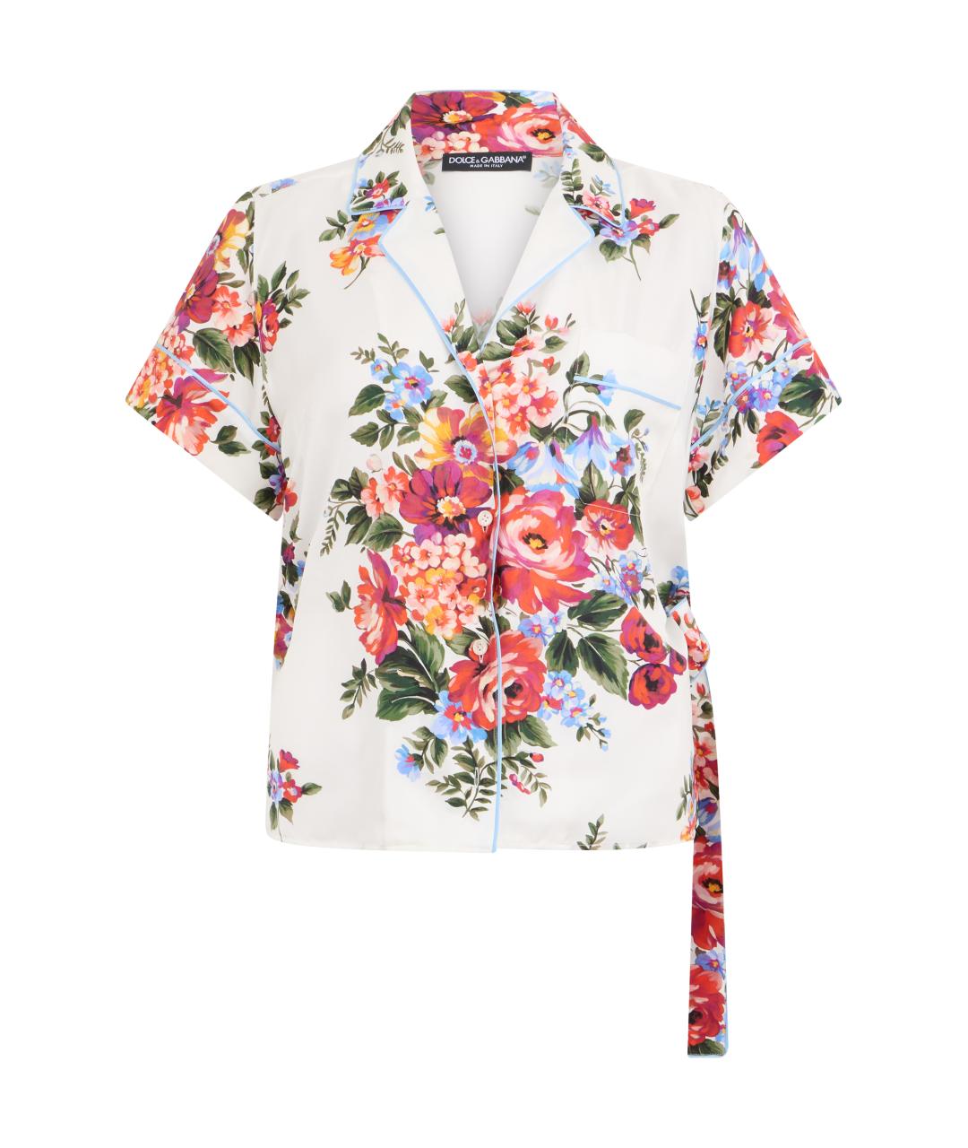 DOLCE&GABBANA Белая шелковая рубашка, фото 1