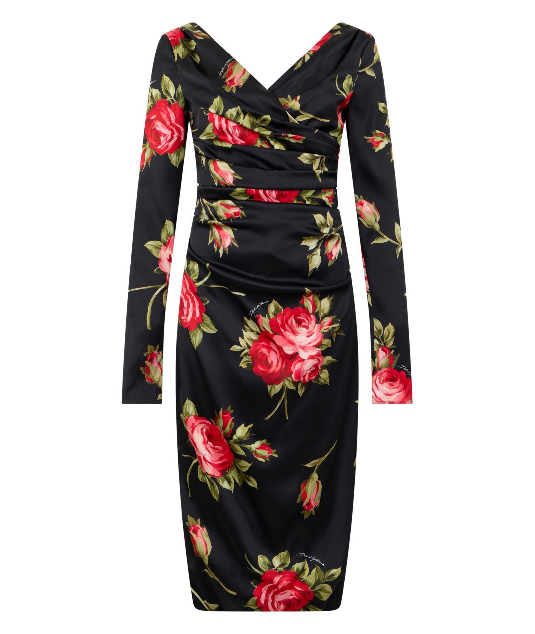 DOLCE&GABBANA Черное синтетическое платье, фото 1
