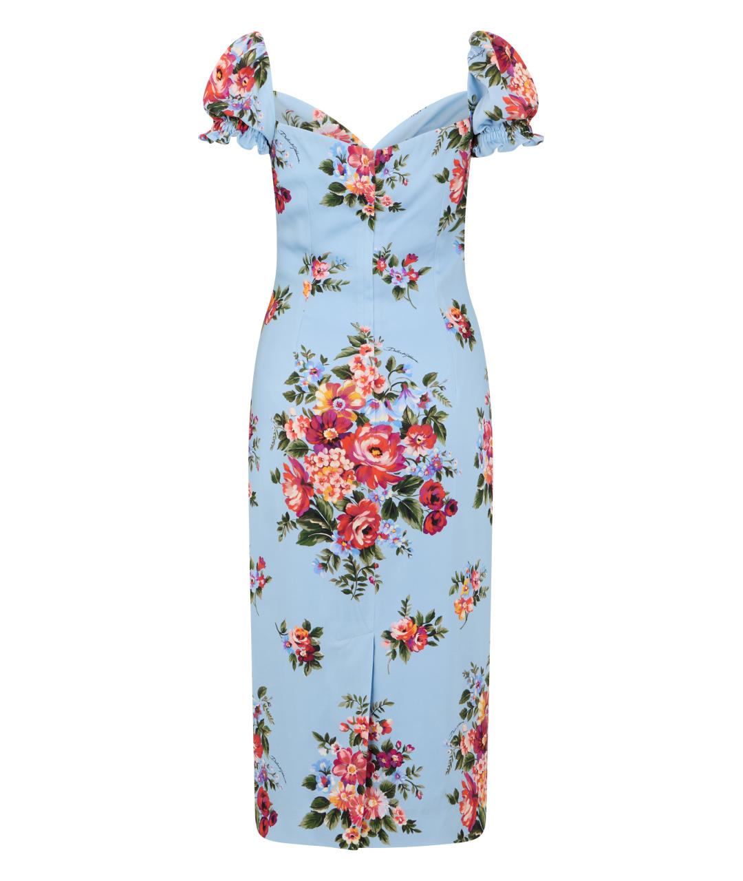 DOLCE&GABBANA Голубое синтетическое платье, фото 2