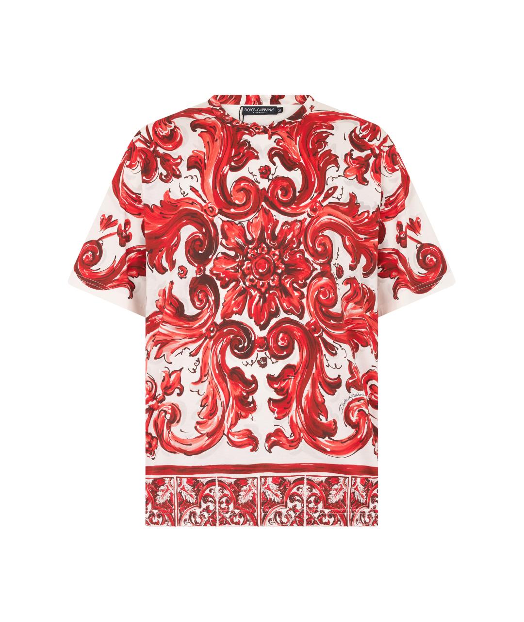 DOLCE&GABBANA Красная хлопковая футболка, фото 1