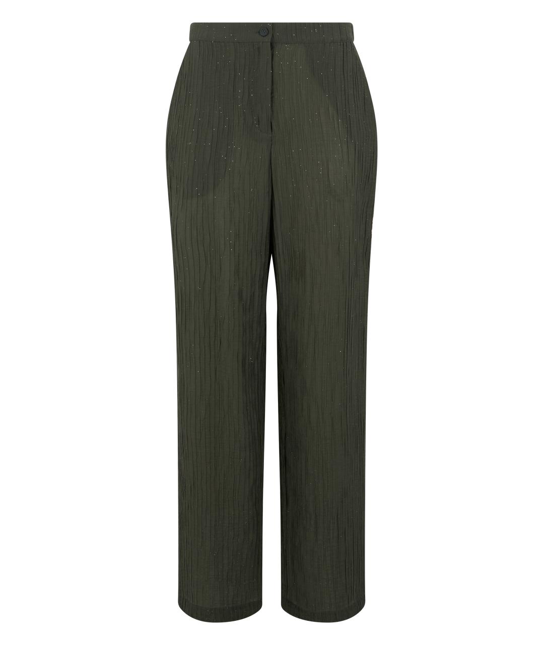 EMPORIO ARMANI Зеленые лиоцелл прямые брюки, фото 1
