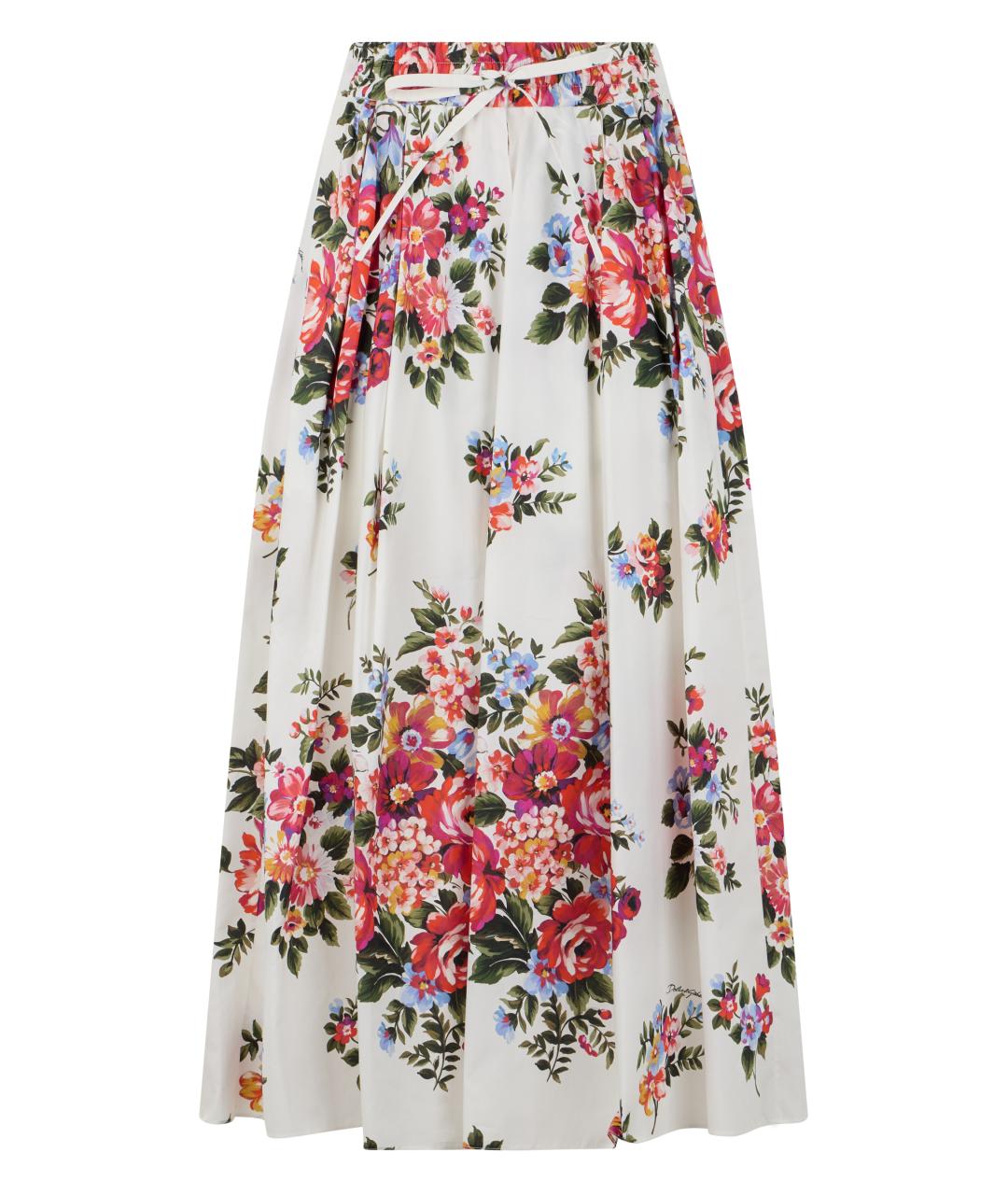 DOLCE&GABBANA Белая хлопковая юбка макси, фото 1
