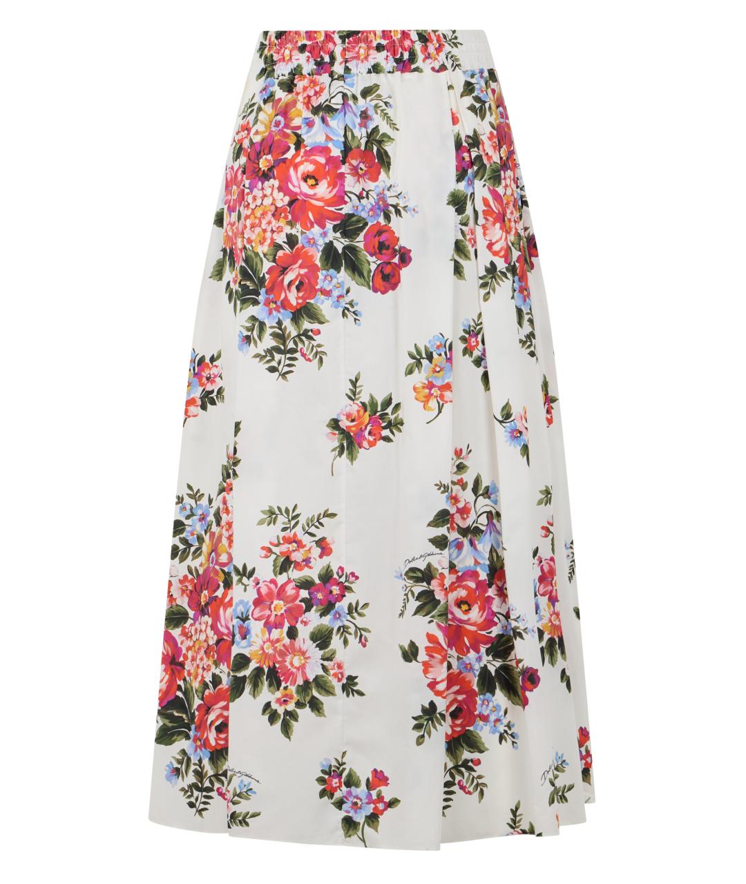 DOLCE&GABBANA Белая хлопковая юбка макси, фото 2