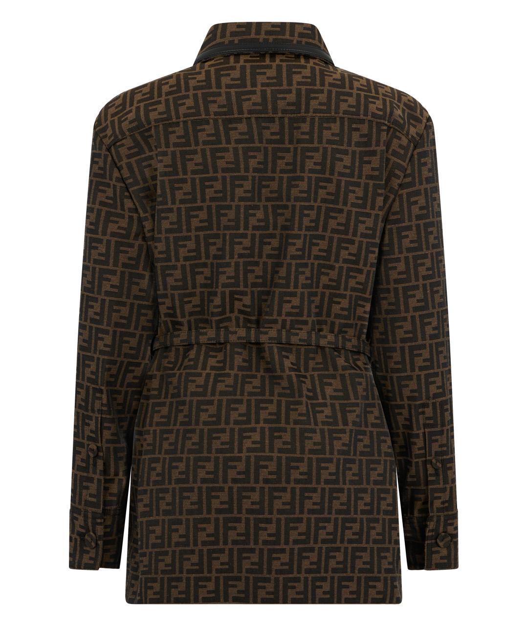 FENDI Коричневая полиэстеровая куртка, фото 2