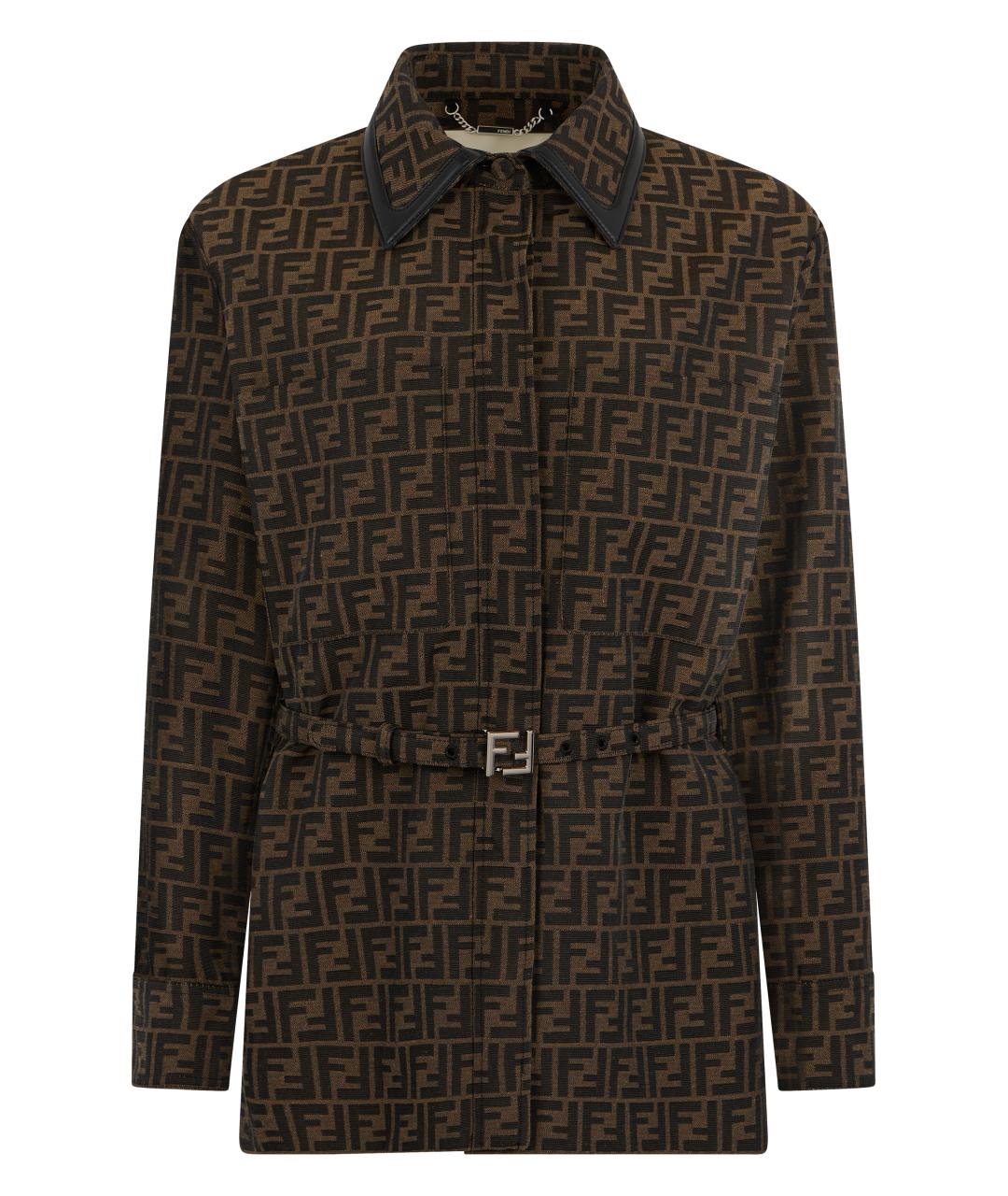 FENDI Коричневая полиэстеровая куртка, фото 1