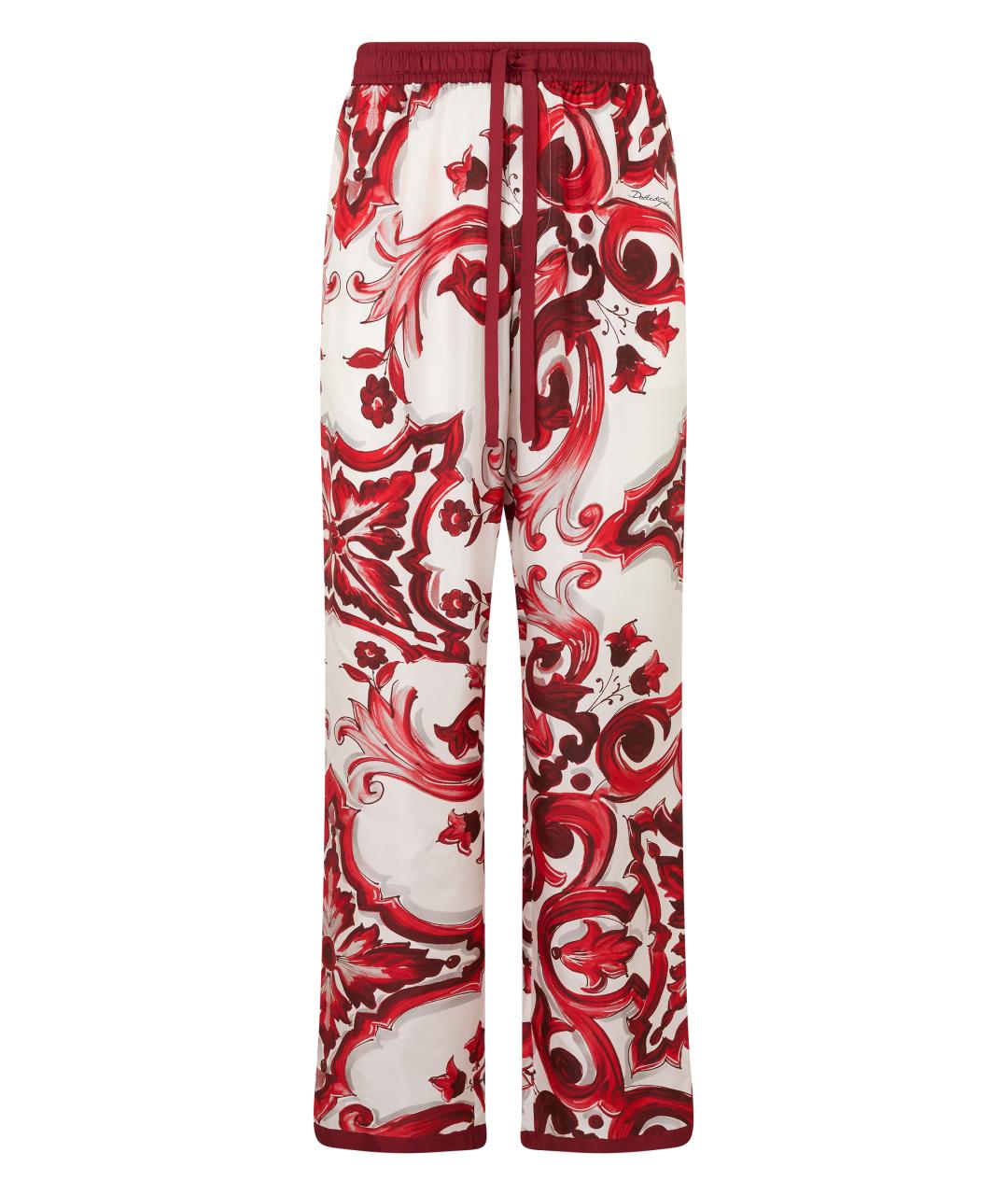 DOLCE&GABBANA Мульти шелковые повседневные брюки, фото 1