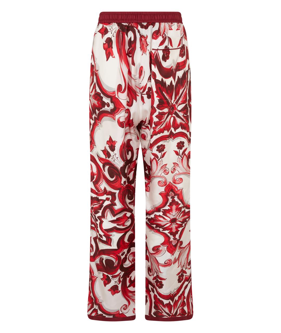 DOLCE&GABBANA Мульти шелковые повседневные брюки, фото 2