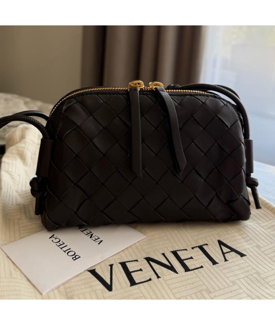 BOTTEGA VENETA Коричневая кожаная сумка через плечо, фото 2
