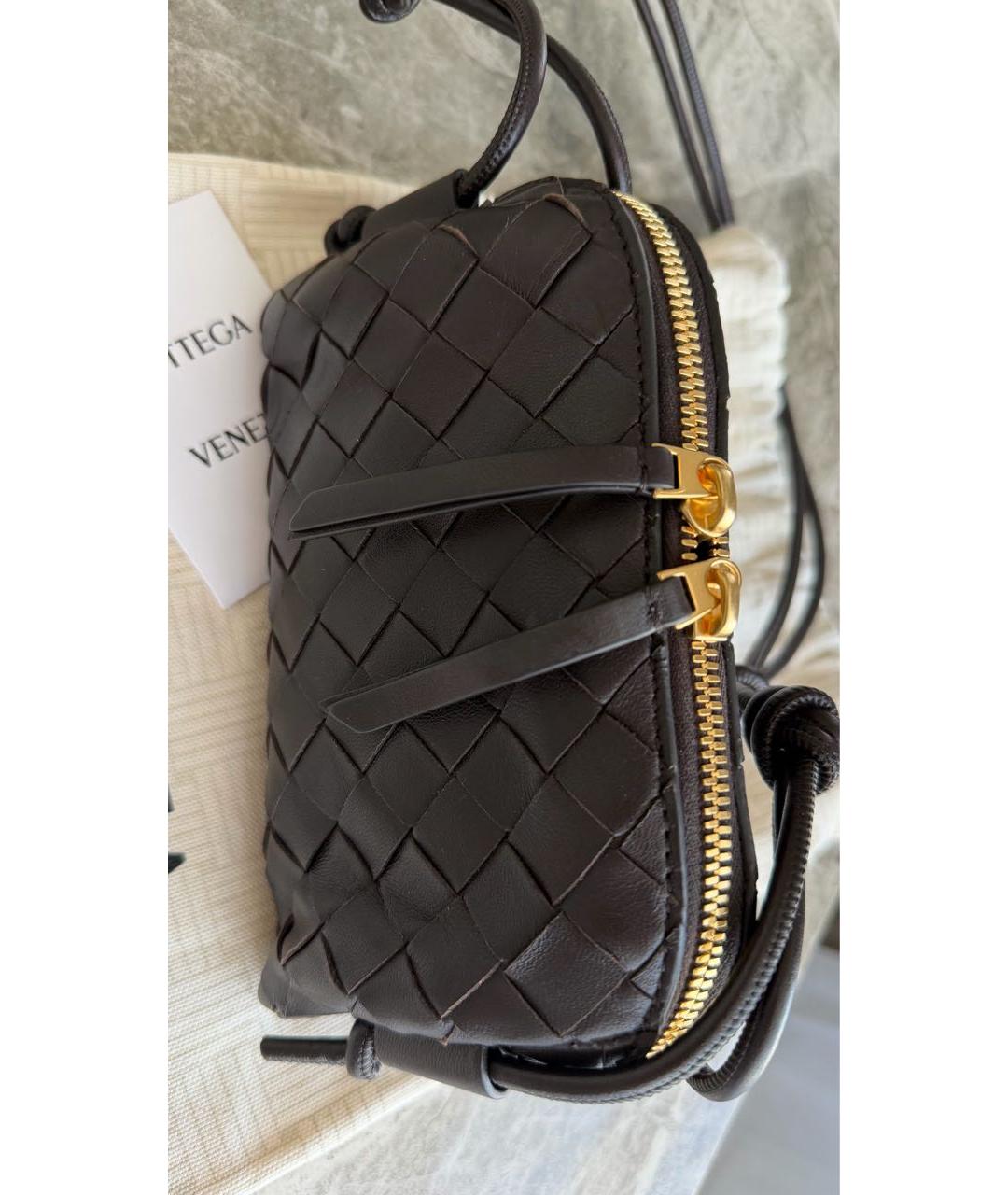 BOTTEGA VENETA Коричневая кожаная сумка через плечо, фото 3