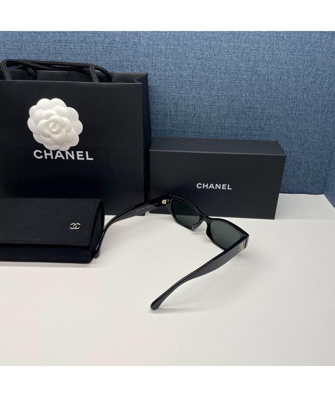 CHANEL Черные пластиковые солнцезащитные очки, фото 6