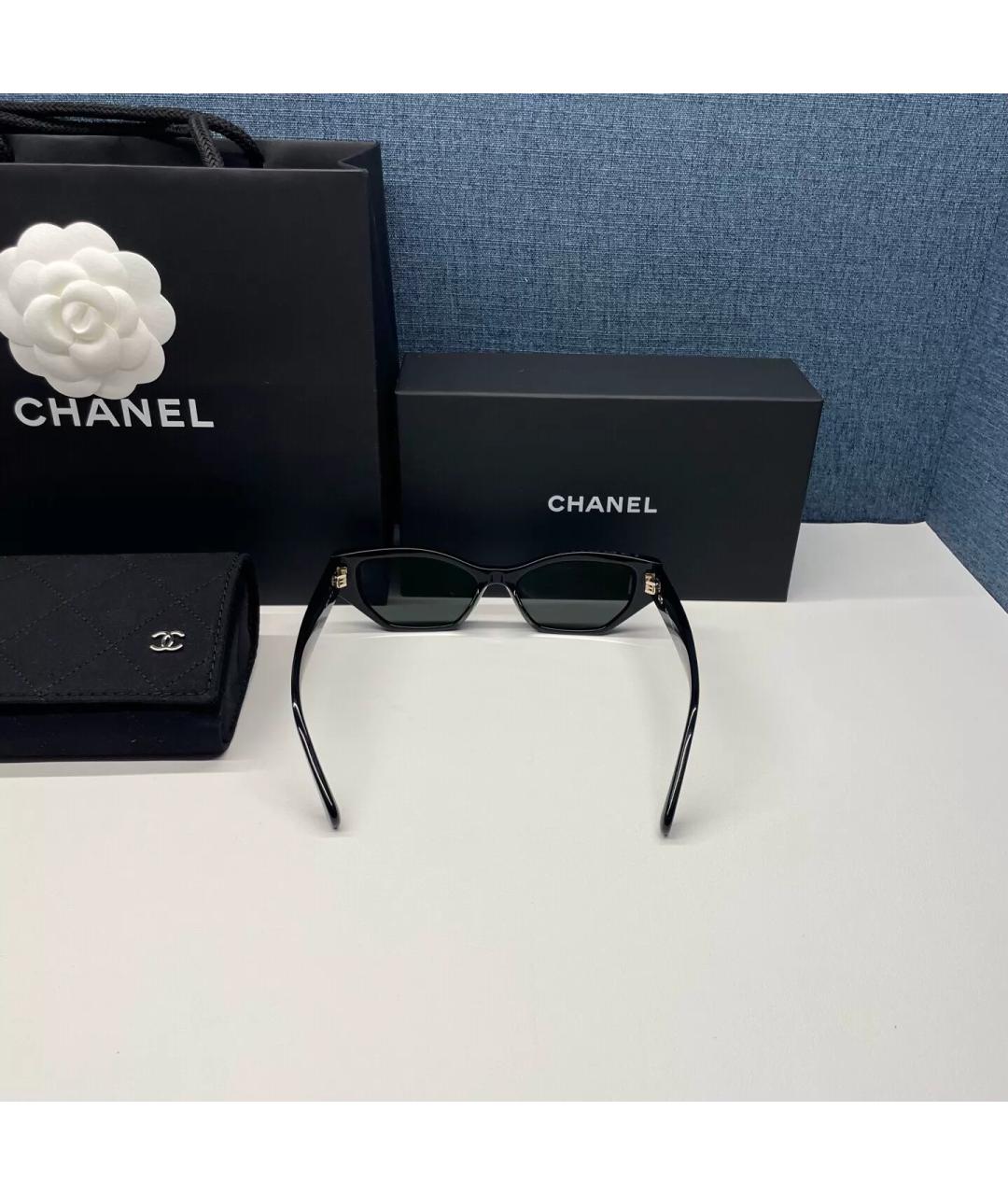 CHANEL Черные пластиковые солнцезащитные очки, фото 4