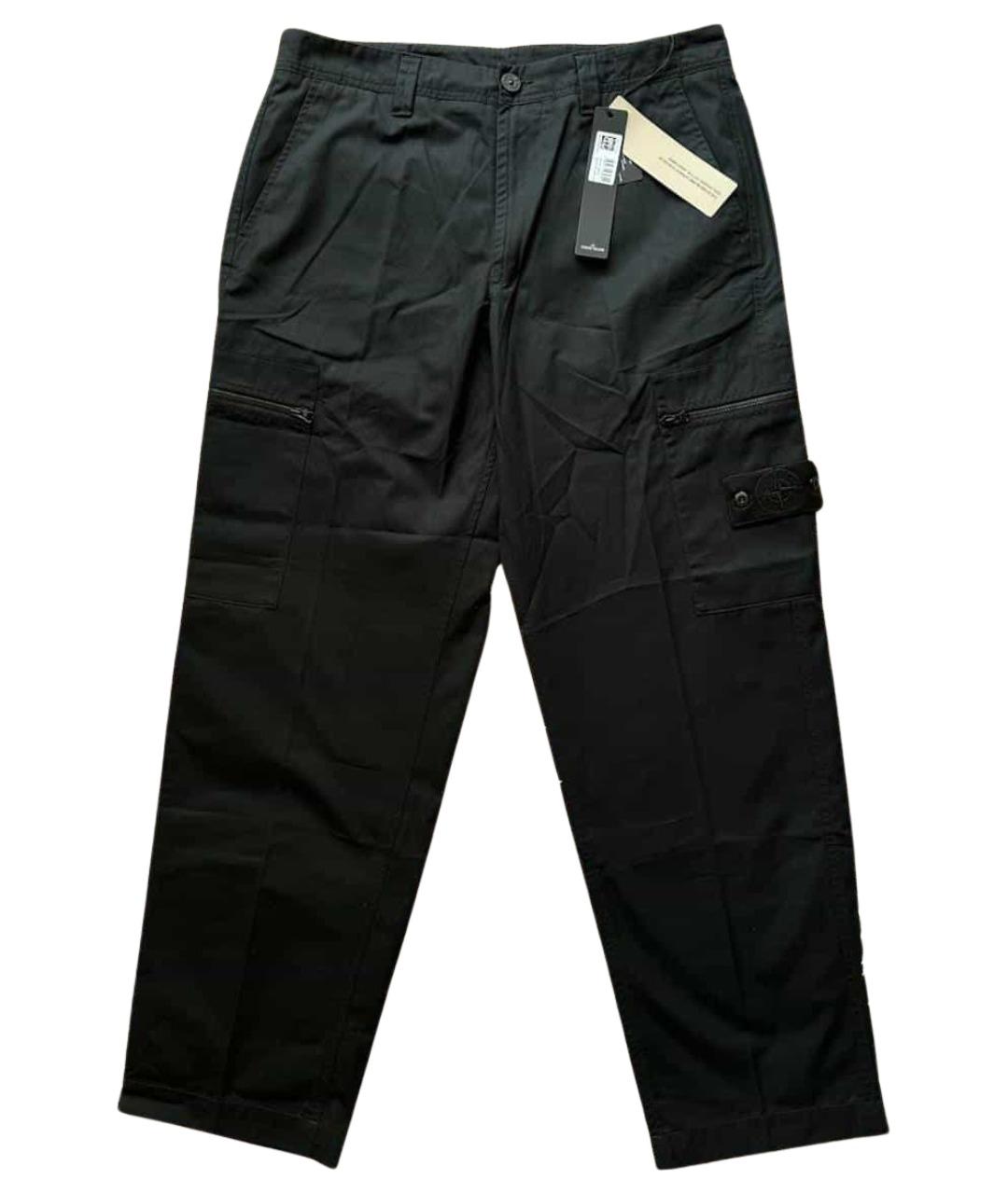 STONE ISLAND Темно-синие хлопковые повседневные брюки, фото 1