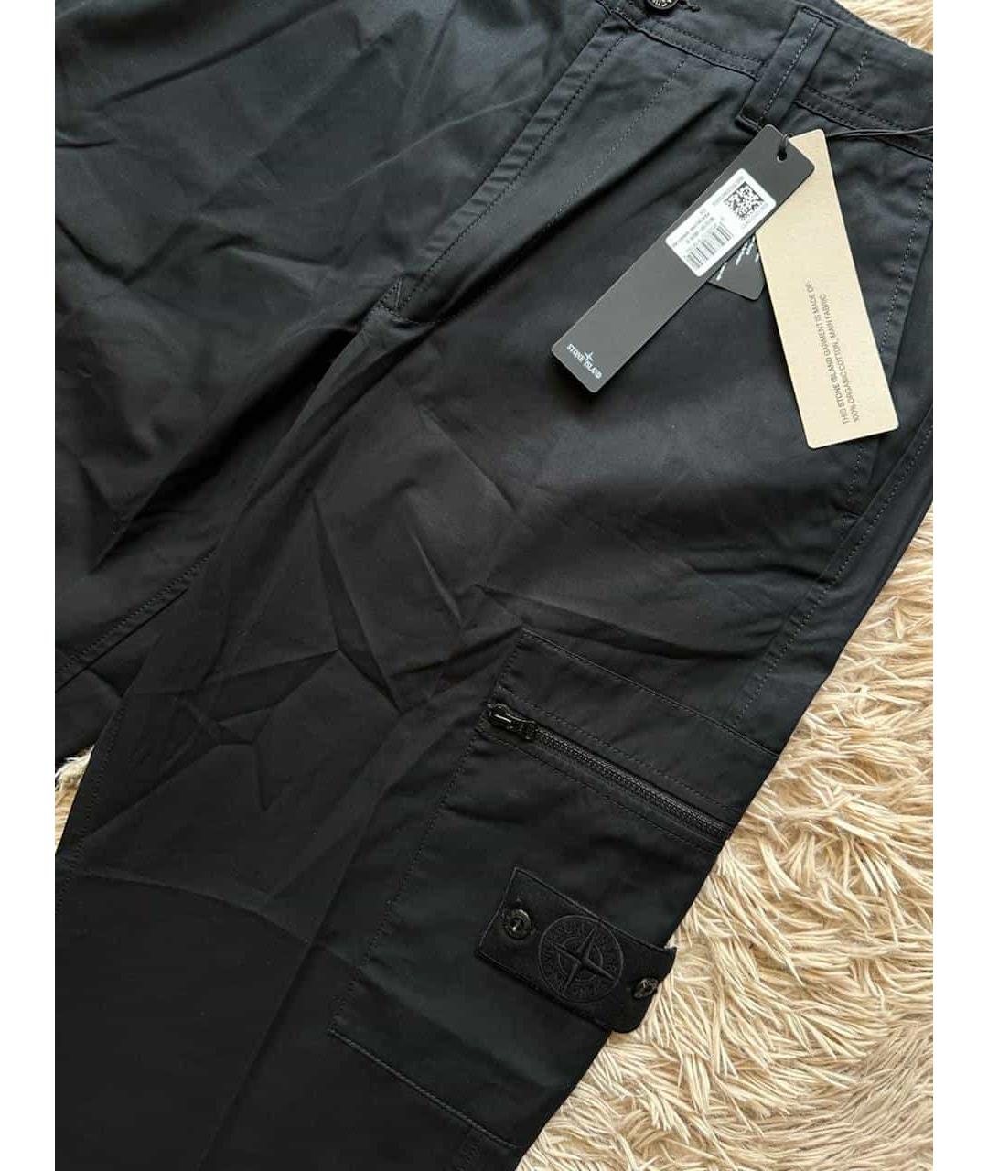 STONE ISLAND Темно-синие хлопковые повседневные брюки, фото 2