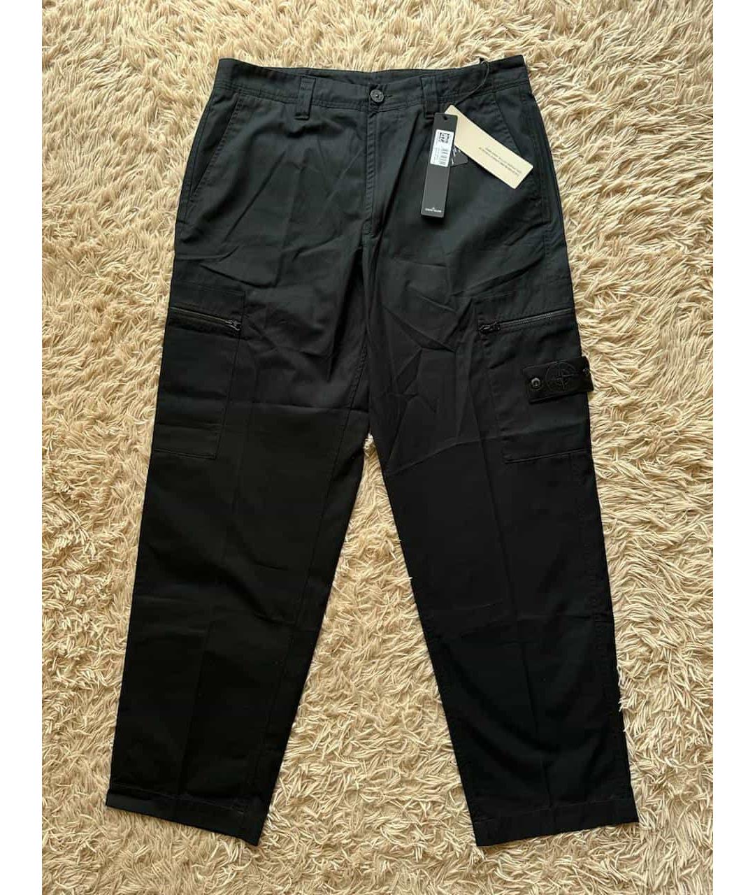 STONE ISLAND Темно-синие хлопковые повседневные брюки, фото 4
