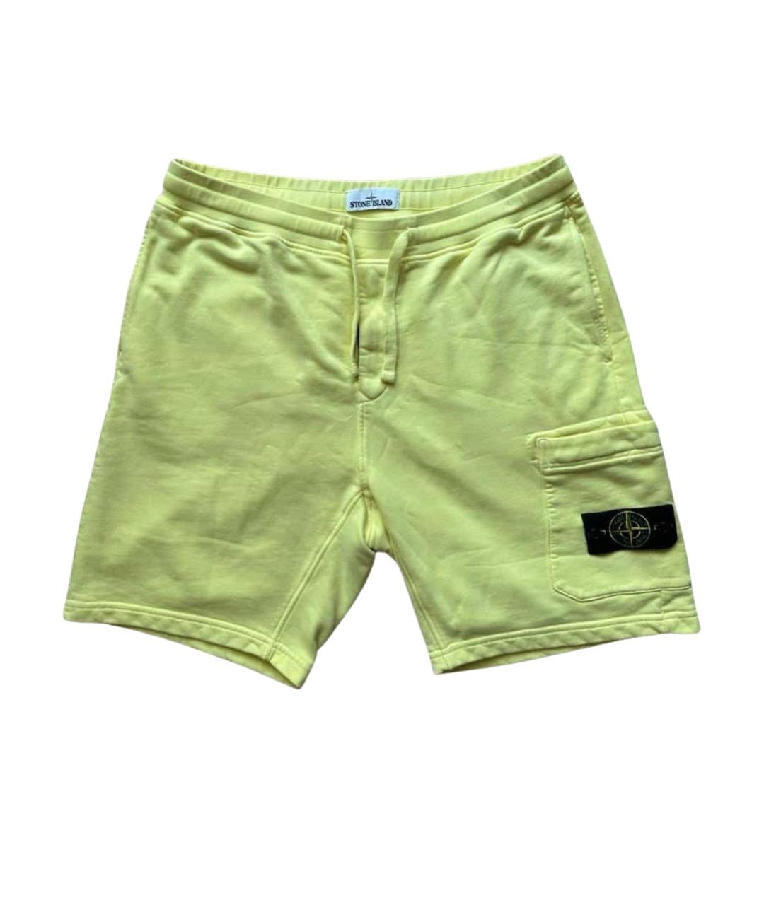 STONE ISLAND Желтые хлопковые шорты, фото 1