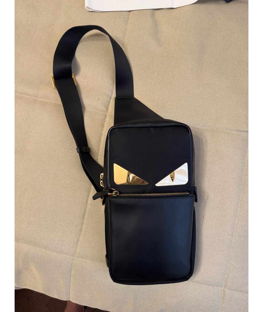 FENDI Черная кожаная поясная сумка, фото 4