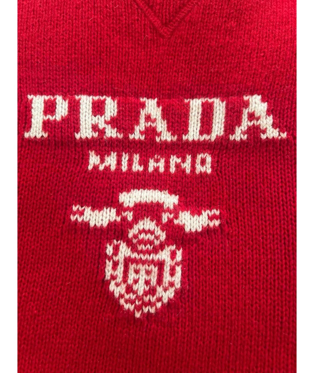 PRADA Красный шерстяной джемпер / свитер, фото 4