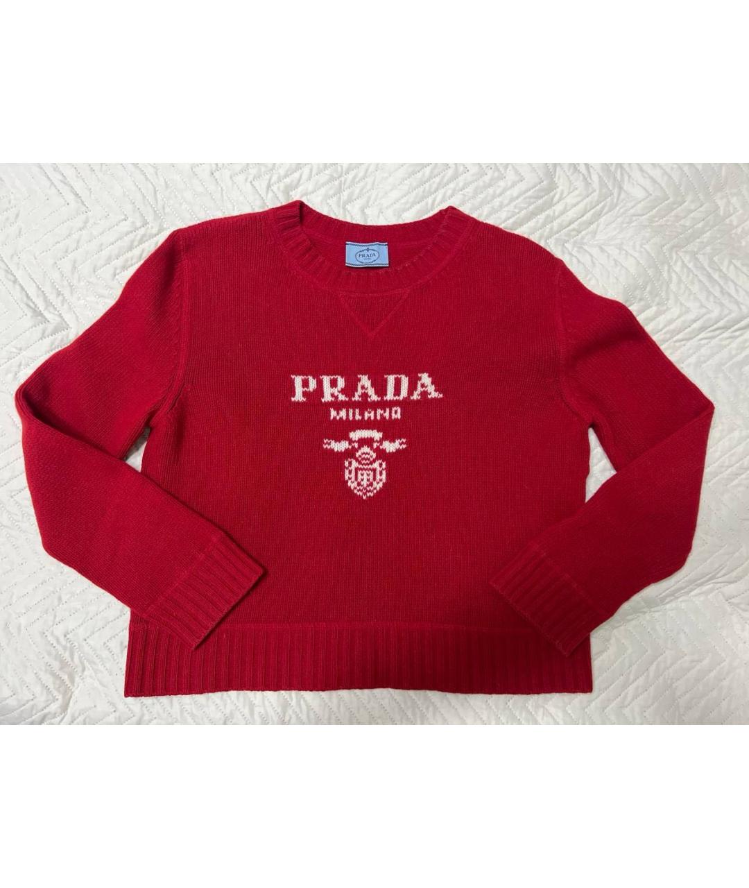 PRADA Красный шерстяной джемпер / свитер, фото 6
