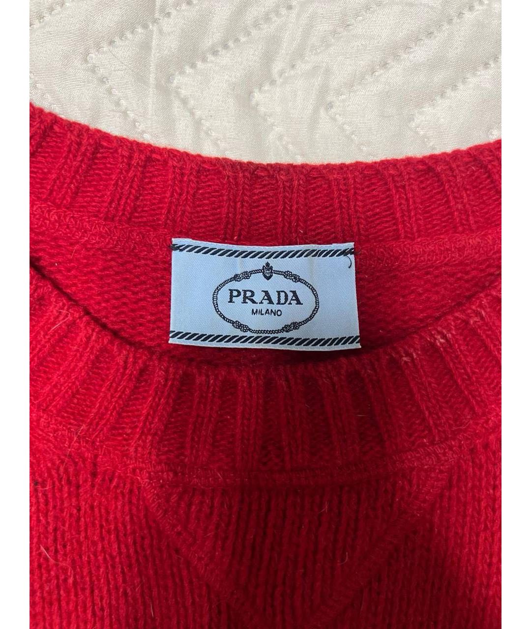PRADA Красный шерстяной джемпер / свитер, фото 3