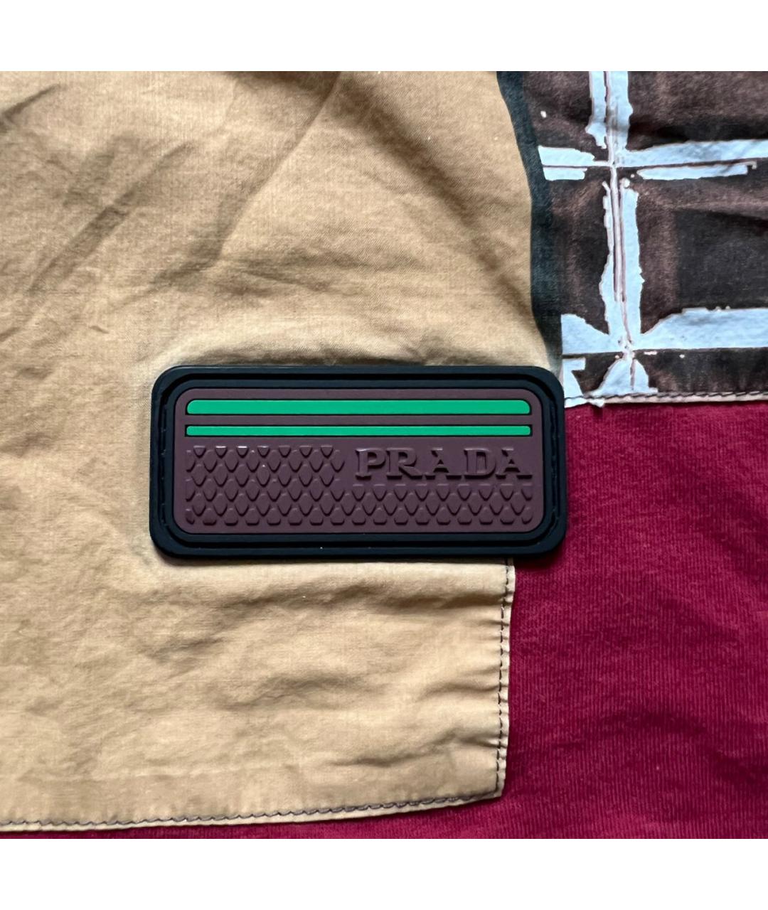 PRADA Бордовая хлопковая футболка, фото 4