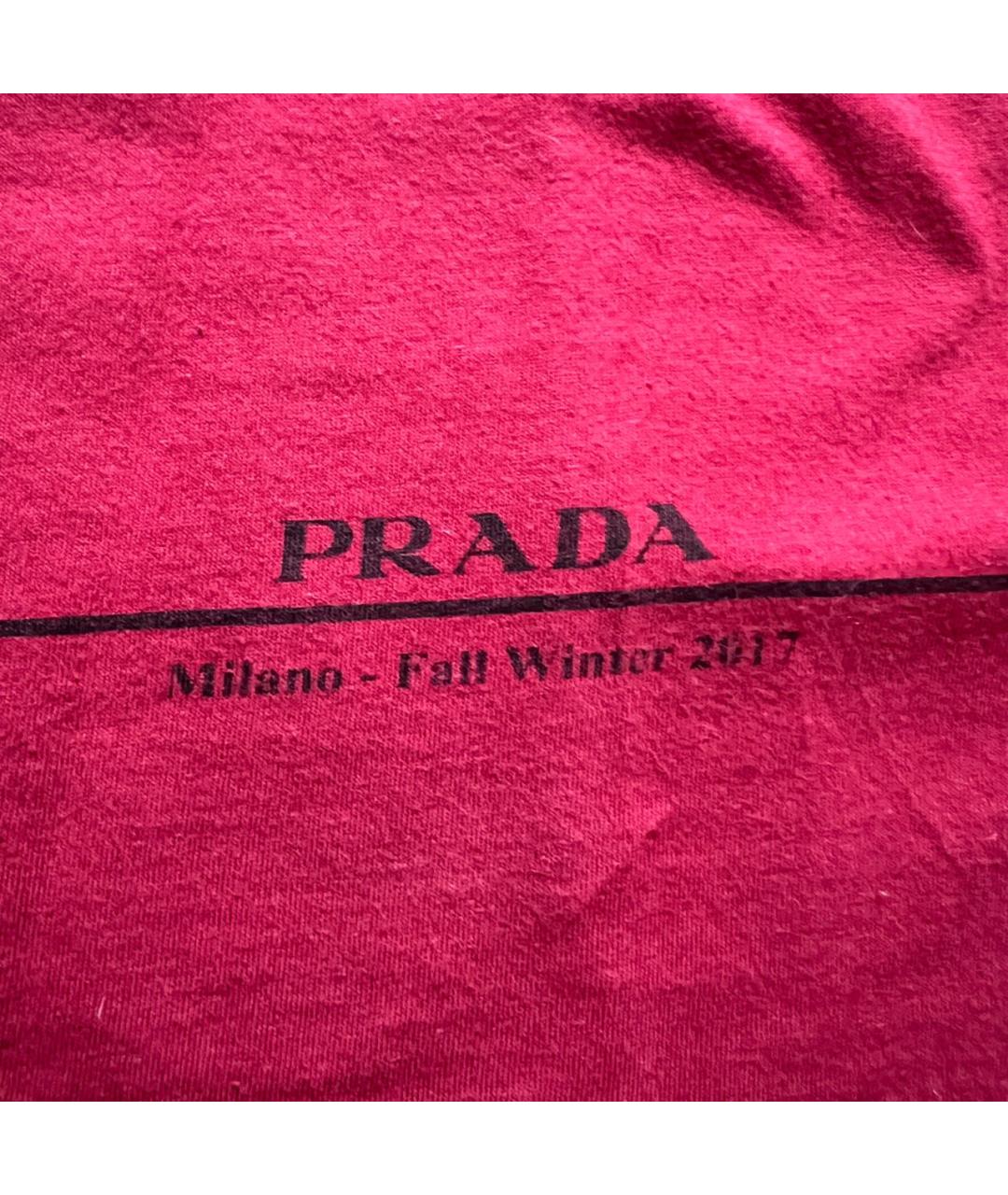 PRADA Бордовая хлопковая футболка, фото 5